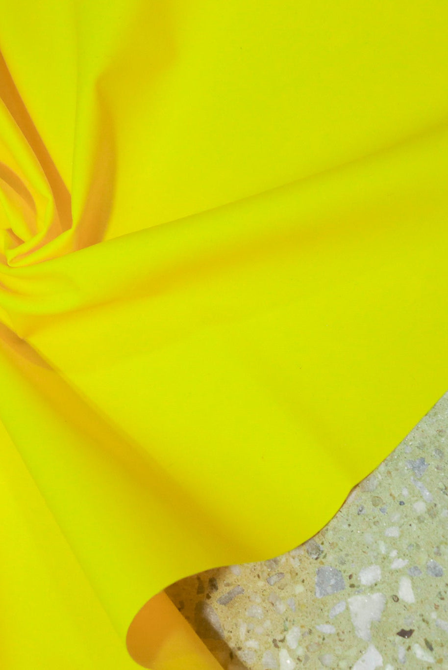 Neon Yellow Lightweight Cordura Nylon Fabric — Water - Resistant Designer Deadstock - Boho Fabrics - Performance Fabric, Woven