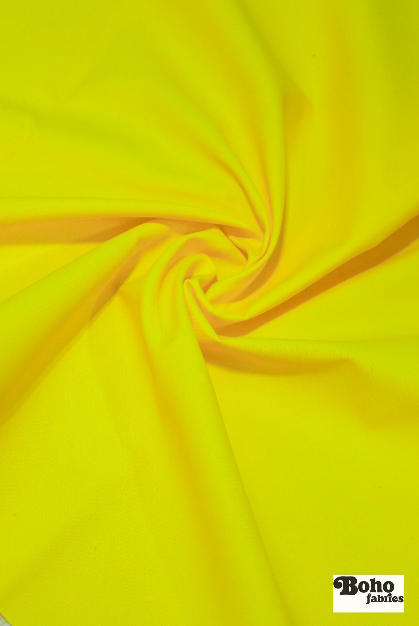 Neon Yellow Lightweight Cordura Nylon Fabric — Water - Resistant Designer Deadstock - Boho Fabrics - Performance Fabric, Woven