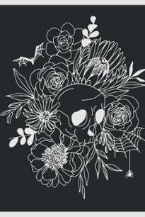 Noir in Panel Midnight Ghost 23. by Moda. 100% Cotton Woven Fabric. 11548 - Boho Fabrics - Quilting Cotton, Woven
