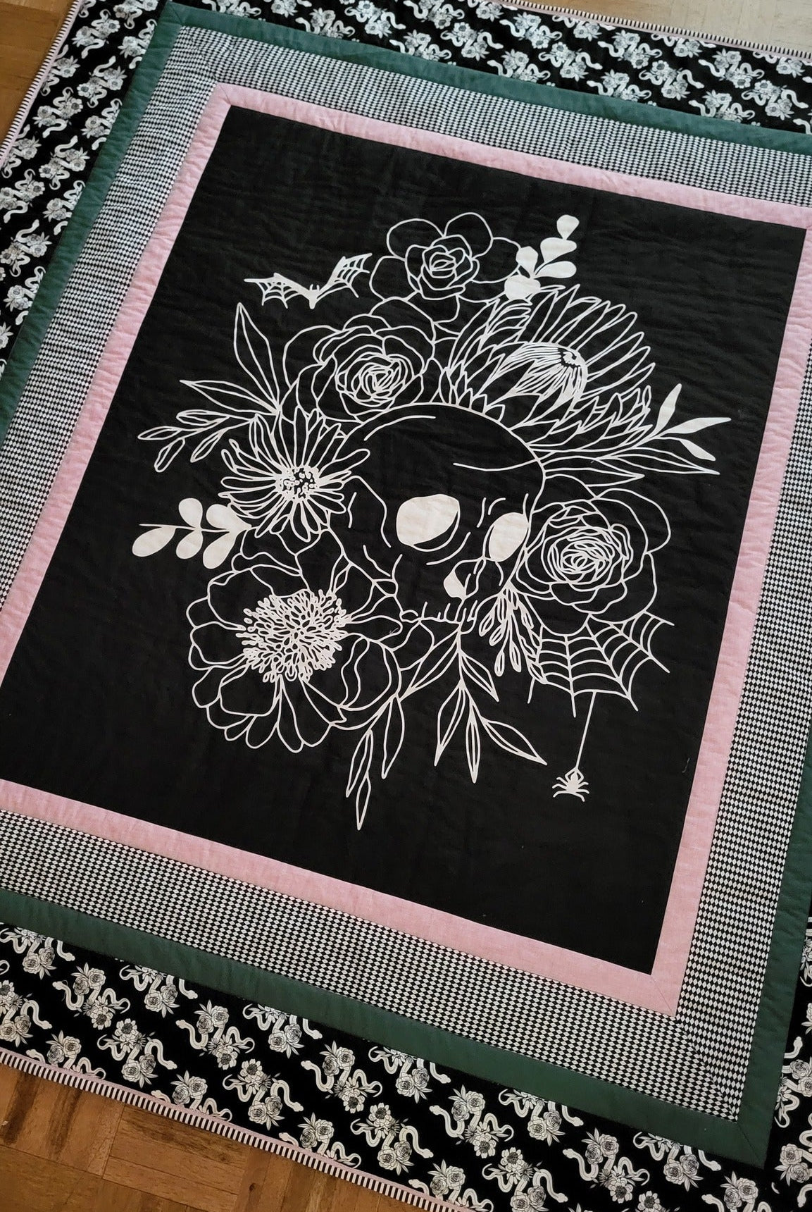 Noir Panel in Midnight Ghost by Moda - 100% Cotton Quilting Fabric - 11548 23 - Boho Fabrics - Quilting Cotton, Woven