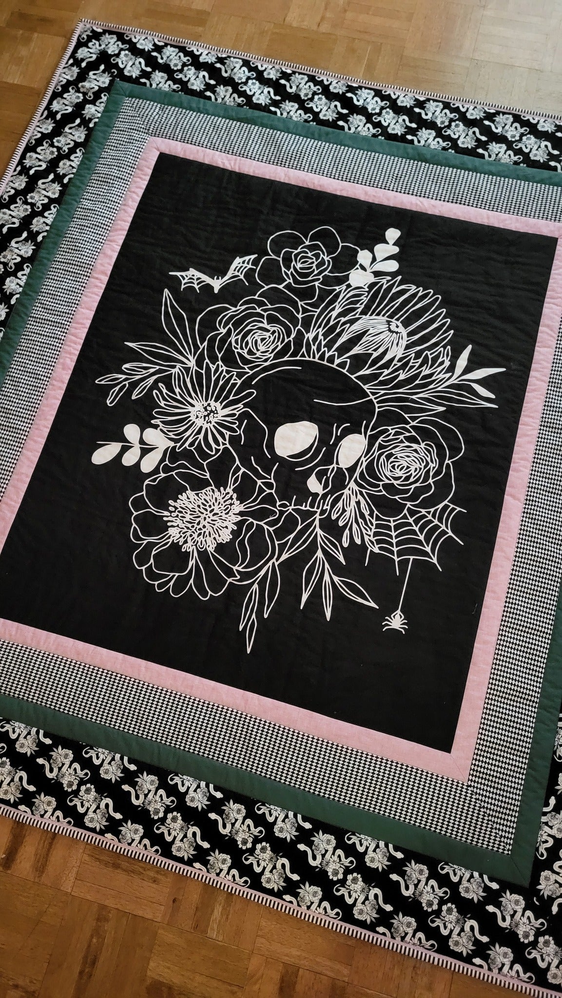 Noir Panel in Midnight Ghost by Moda - 100% Cotton Quilting Fabric - 11548 23 - Boho Fabrics - Quilting Cotton, Woven