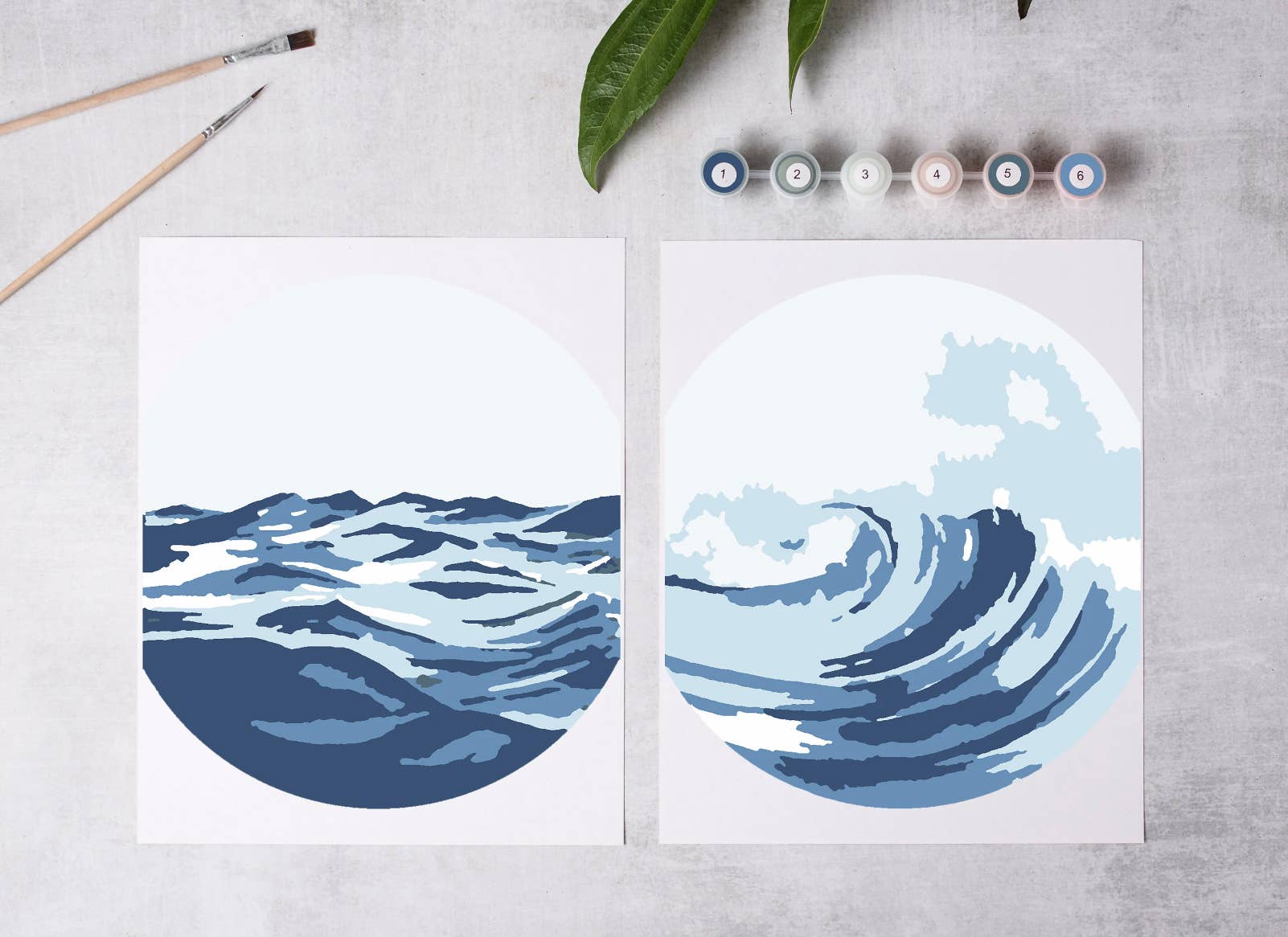 Ocean Waves Paint - By - Numbers kit - Boho Fabrics - Art & Craft Kits