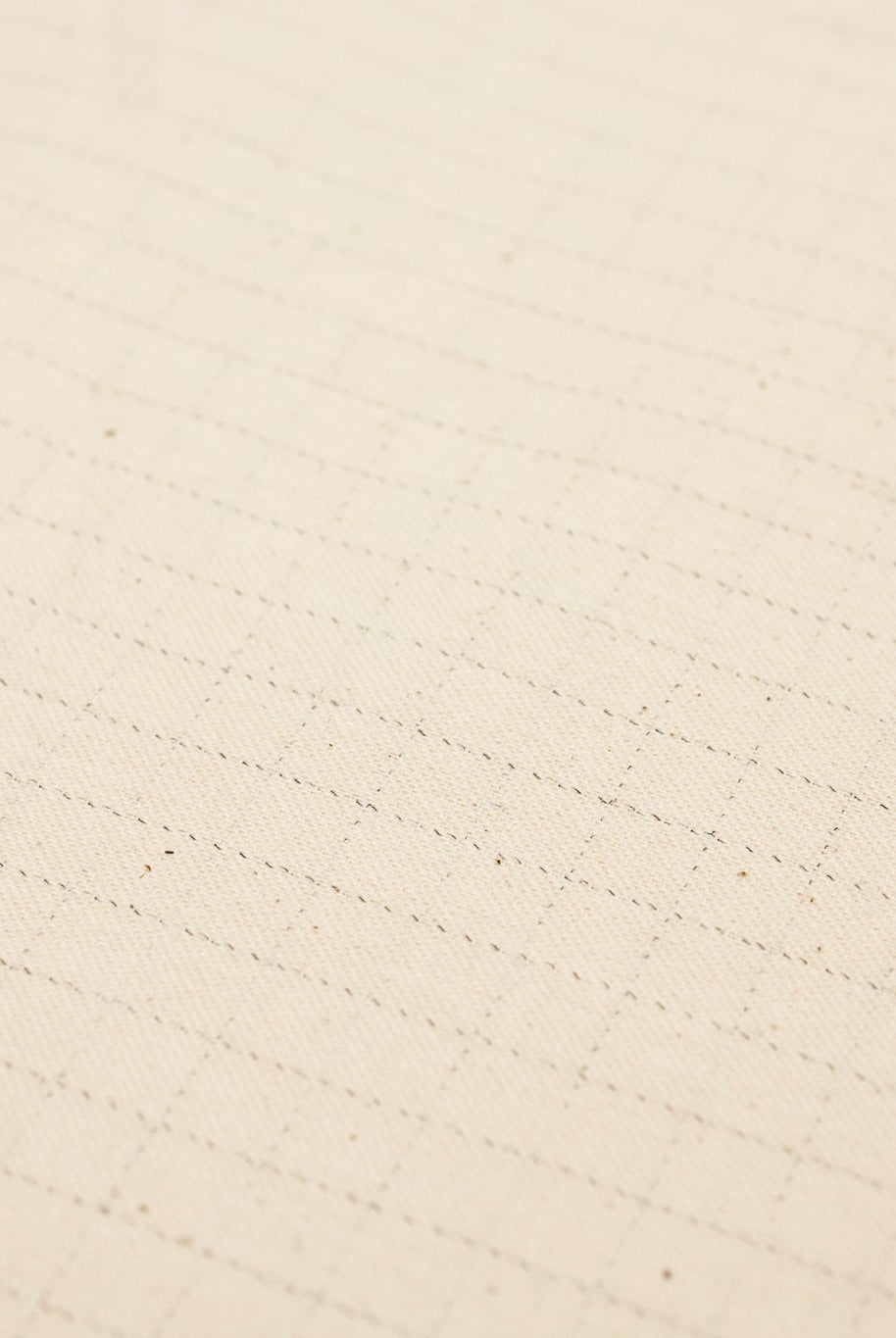 Off White, Grid Print Cotton Twill, Woven Fabric - Boho Fabrics - Twill, Woven
