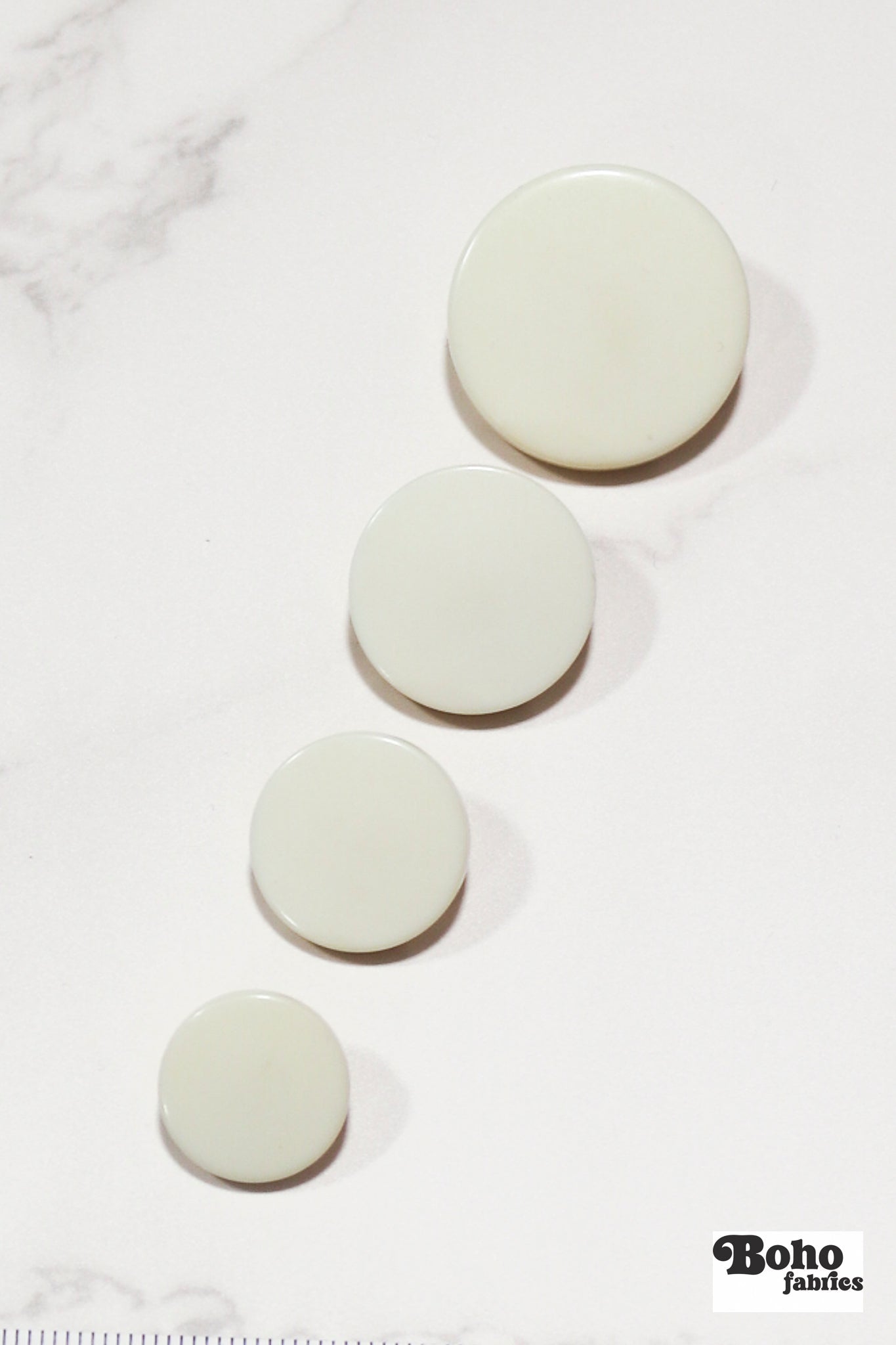 Off - white, Mod Gambit, Shank Button. Available in 15mm, 18mm, 20mm, 25mm - Boho Fabrics - Buttons & Snaps