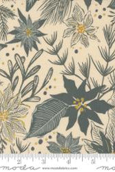 Old World Yuletide Eggshell Metallic by Moda - Metallic Cotton Fabric - 45623 11M - Boho Fabrics - Quilting Cotton, Woven