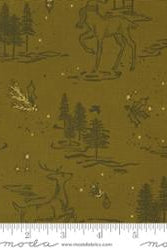 Old World Yuletide Pickle Metallic by Moda - Metallic Cotton Fabric - 45622 21M - Boho Fabrics - Quilting Cotton, Woven