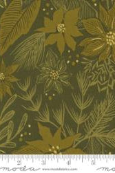Old World Yuletide Pine Metallic by Moda - Metallic Cotton Fabric - 45623 22M - Boho Fabrics - Quilting Cotton, Woven