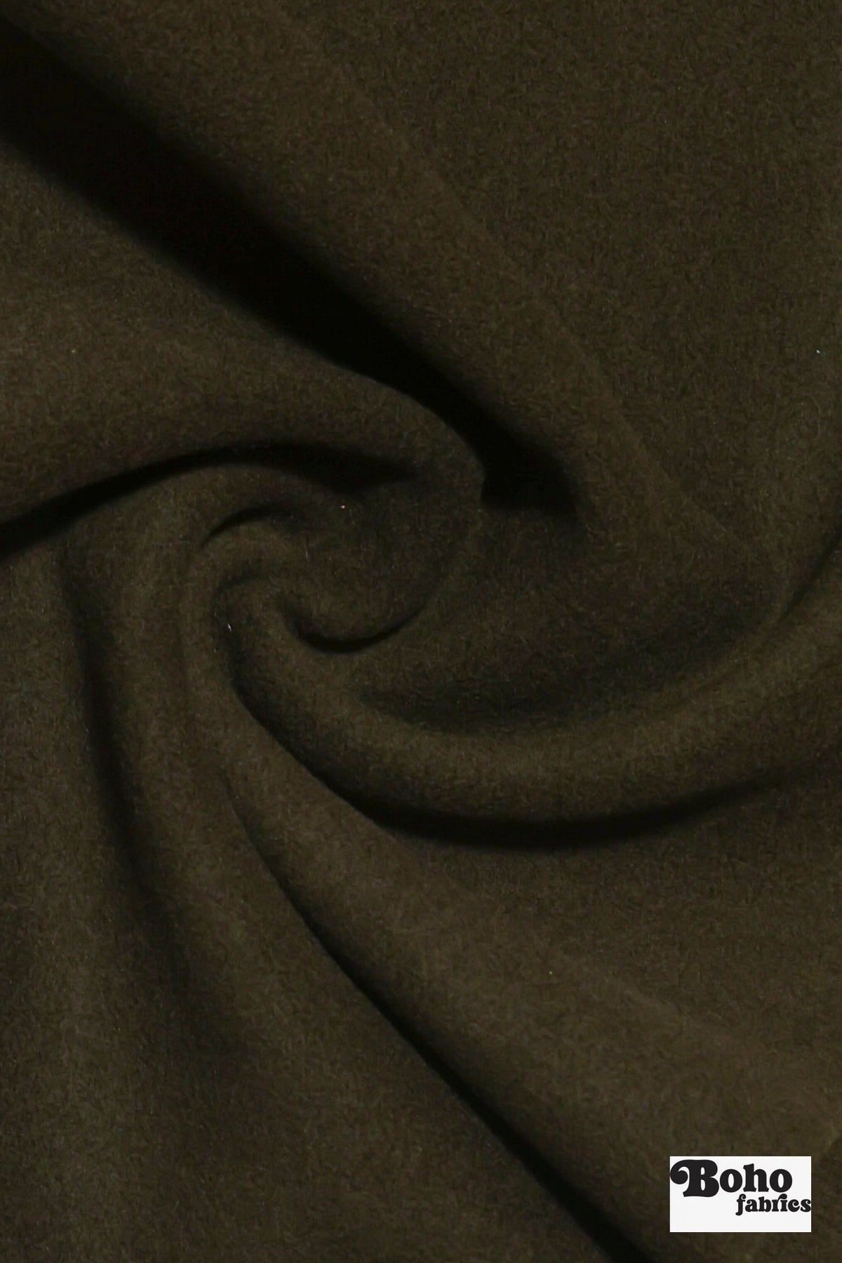Olive Brown Wool Coating Woven Fabric - Boho Fabrics - Wool Coating, Woven
