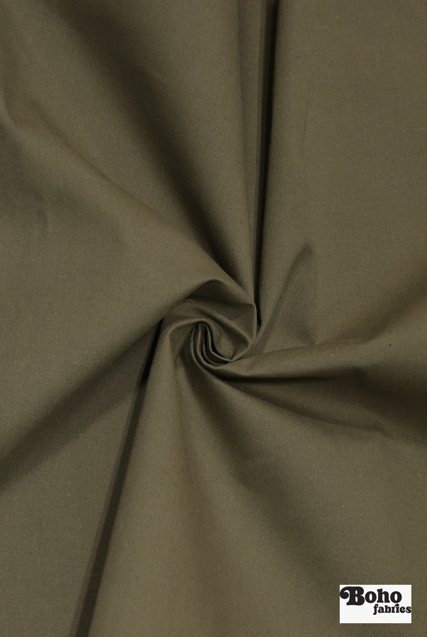 Olive, Deadstock Cotton Canvas Woven Fabric - Boho Fabrics - Canvas Fabric