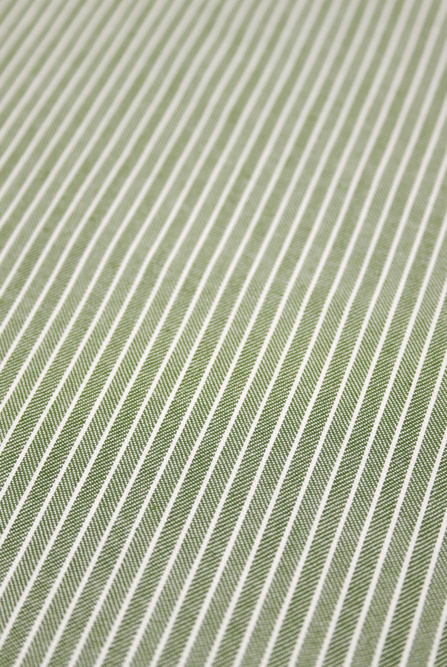 Olive Green and White Thin Stripes Cotton Woven Fabric - Boho Fabrics - Woven, Fabric