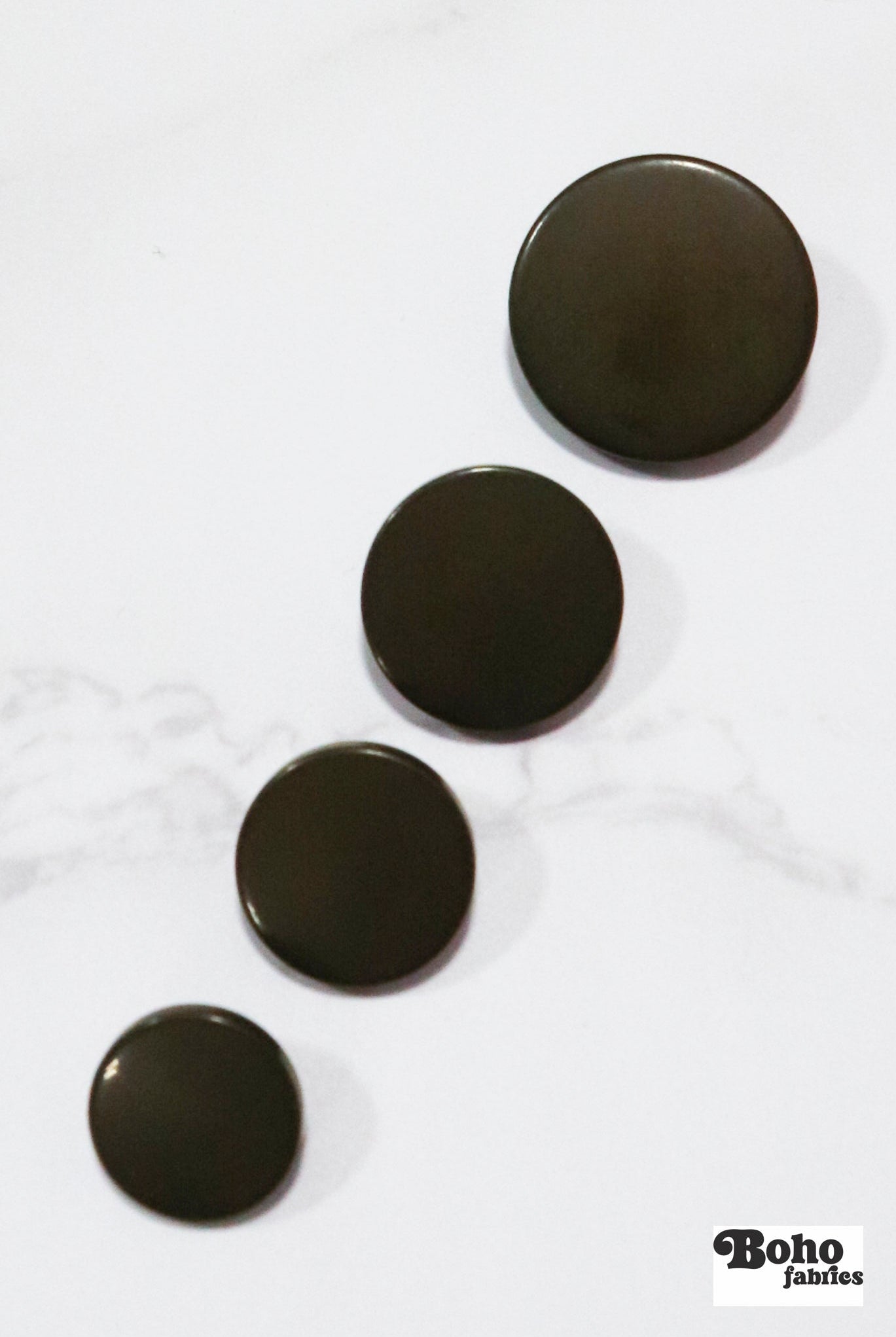 Olive Green, Mod Gambit, Shank Button. Available in 15mm, 18mm, 20mm, 25mm - Boho Fabrics - Buttons & Snaps