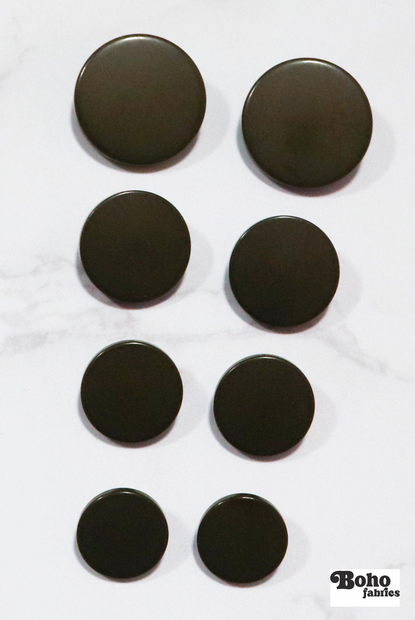 Olive Green, Mod Gambit, Shank Button. Available in 15mm, 18mm, 20mm, 25mm - Boho Fabrics - Buttons & Snaps