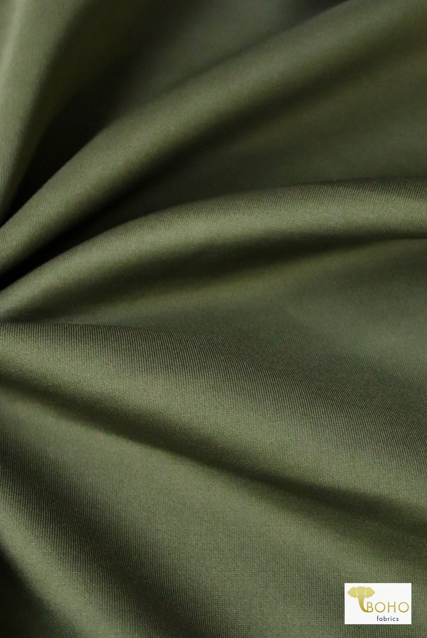 Olive Green, Scuba Knit - Boho Fabrics