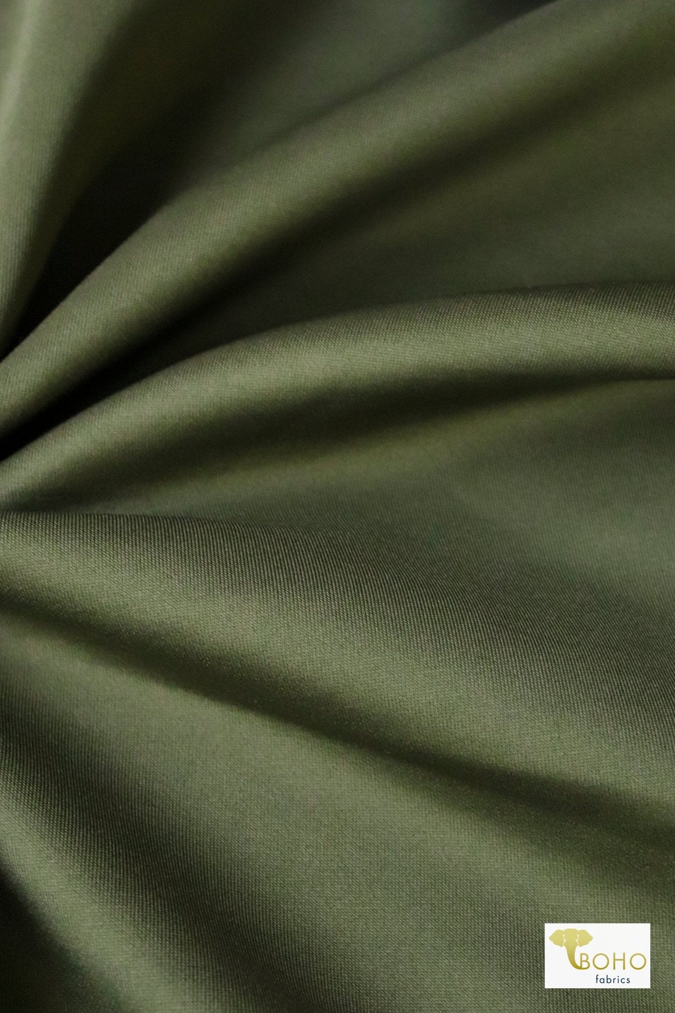 Olive Green, Scuba Knit - Boho Fabrics