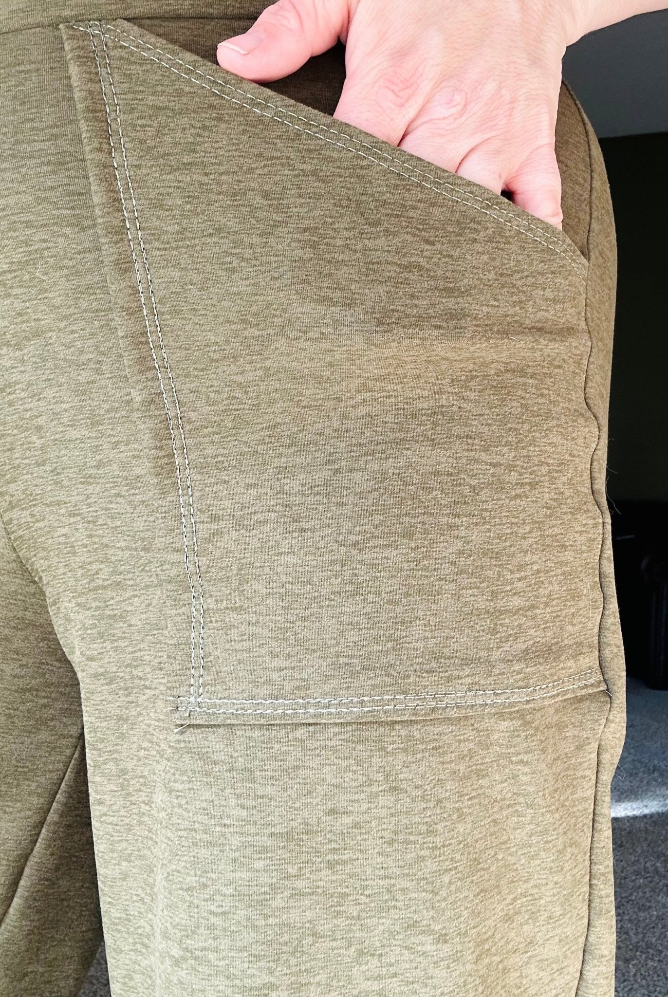 Olive Space Dye, Heathered Athletic Knit Fabric - Boho Fabrics - Athletic Knit Fabric