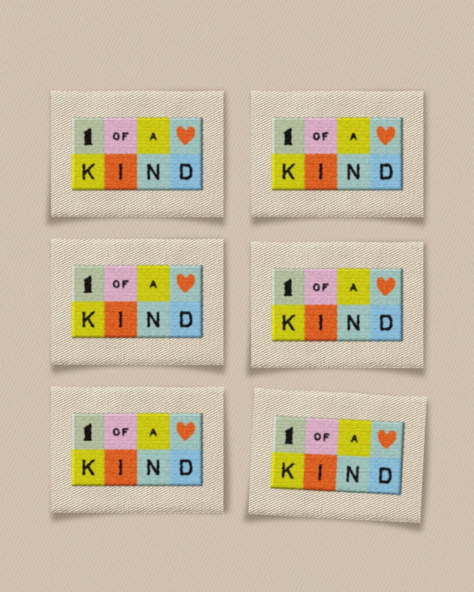 One of a Kind Rainbow Large Garment Labels - Boho Fabrics - Sew - in Labels