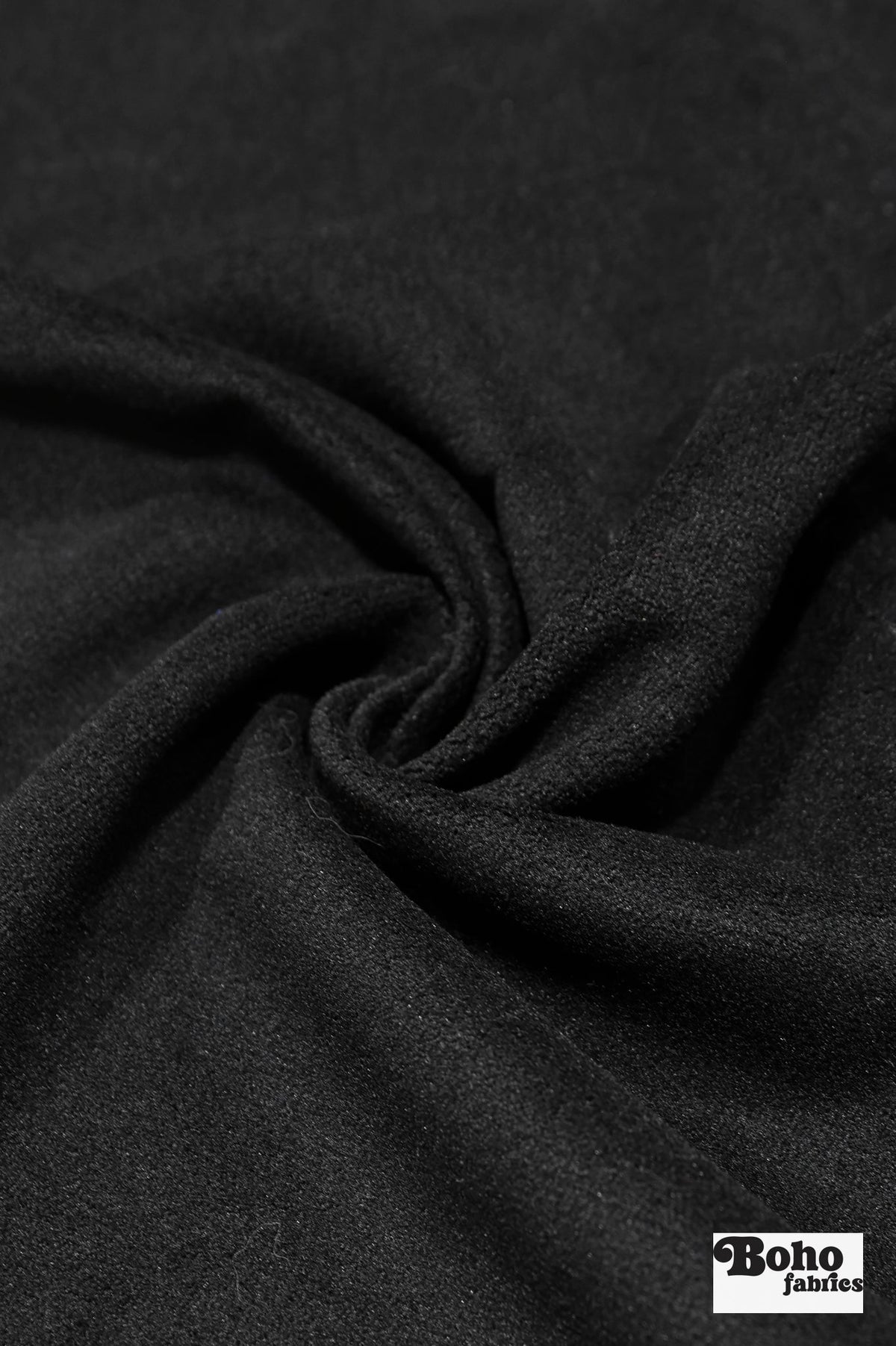 Onyx Black, Velveteen Woven Fabric - Boho Fabrics - Home Dec. & Upholstery Fabric