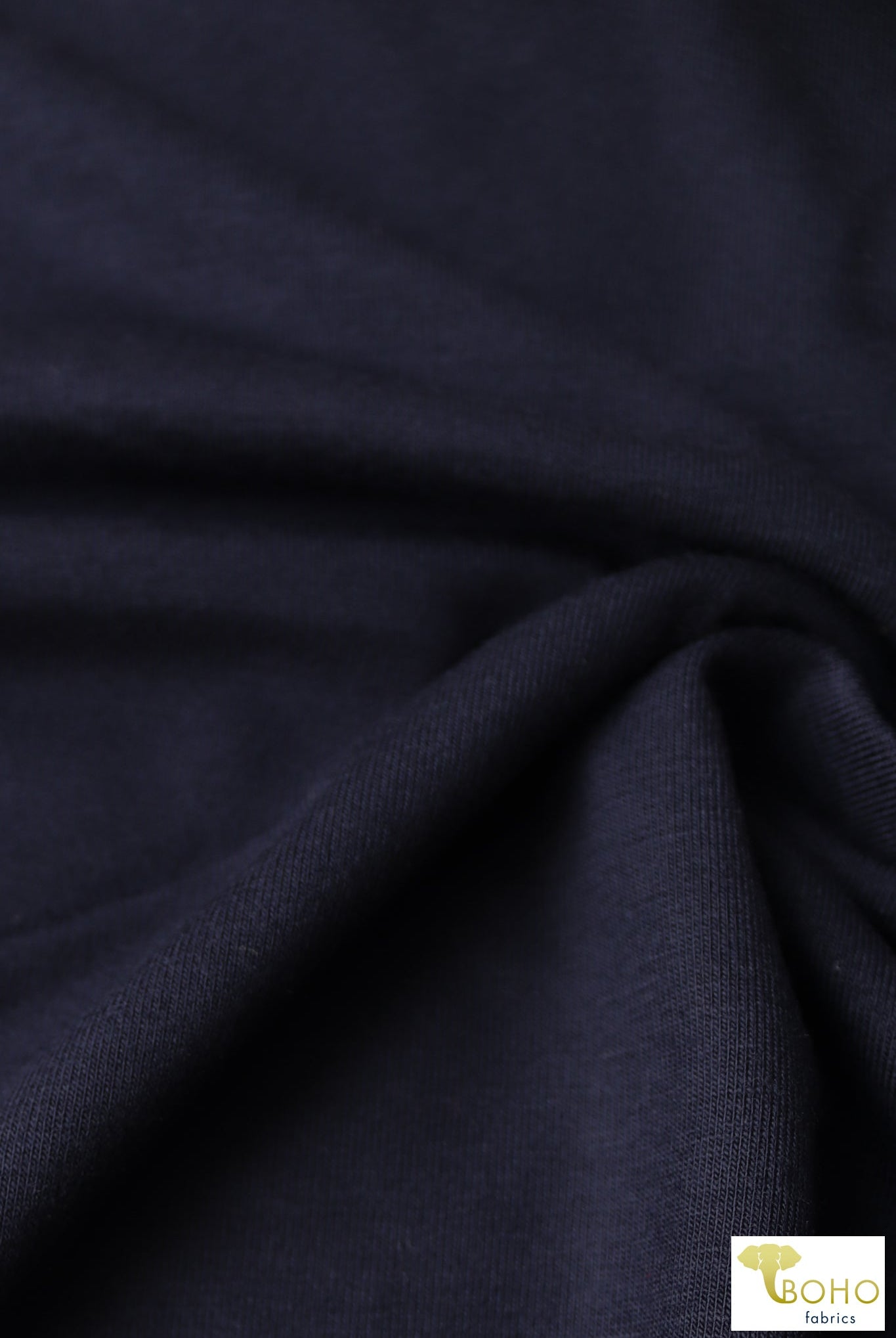 Opal Navy Blue, Rayon Spandex Knit - Boho Fabrics