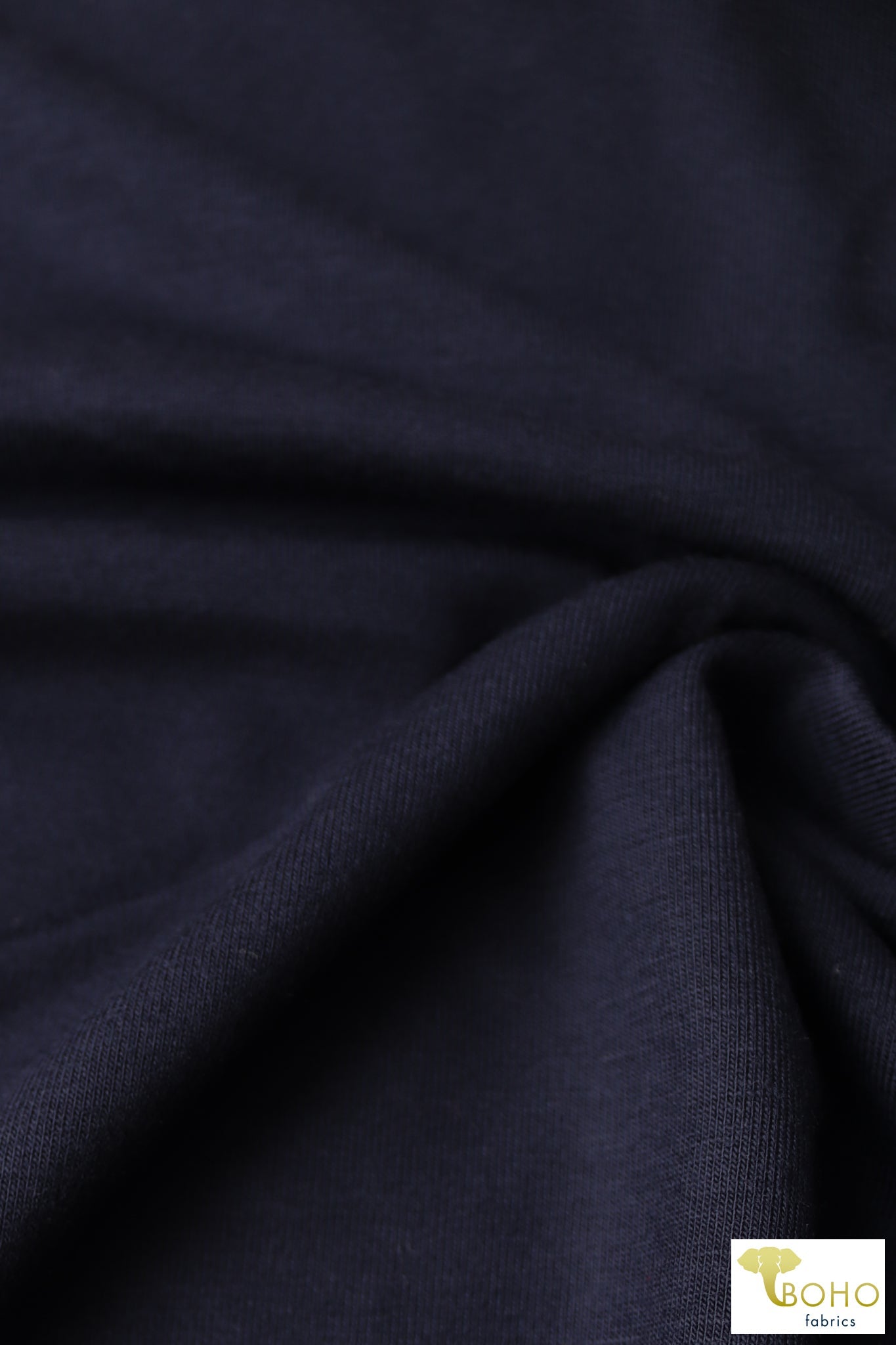 Opal Navy Blue, Rayon Spandex Knit - Boho Fabrics