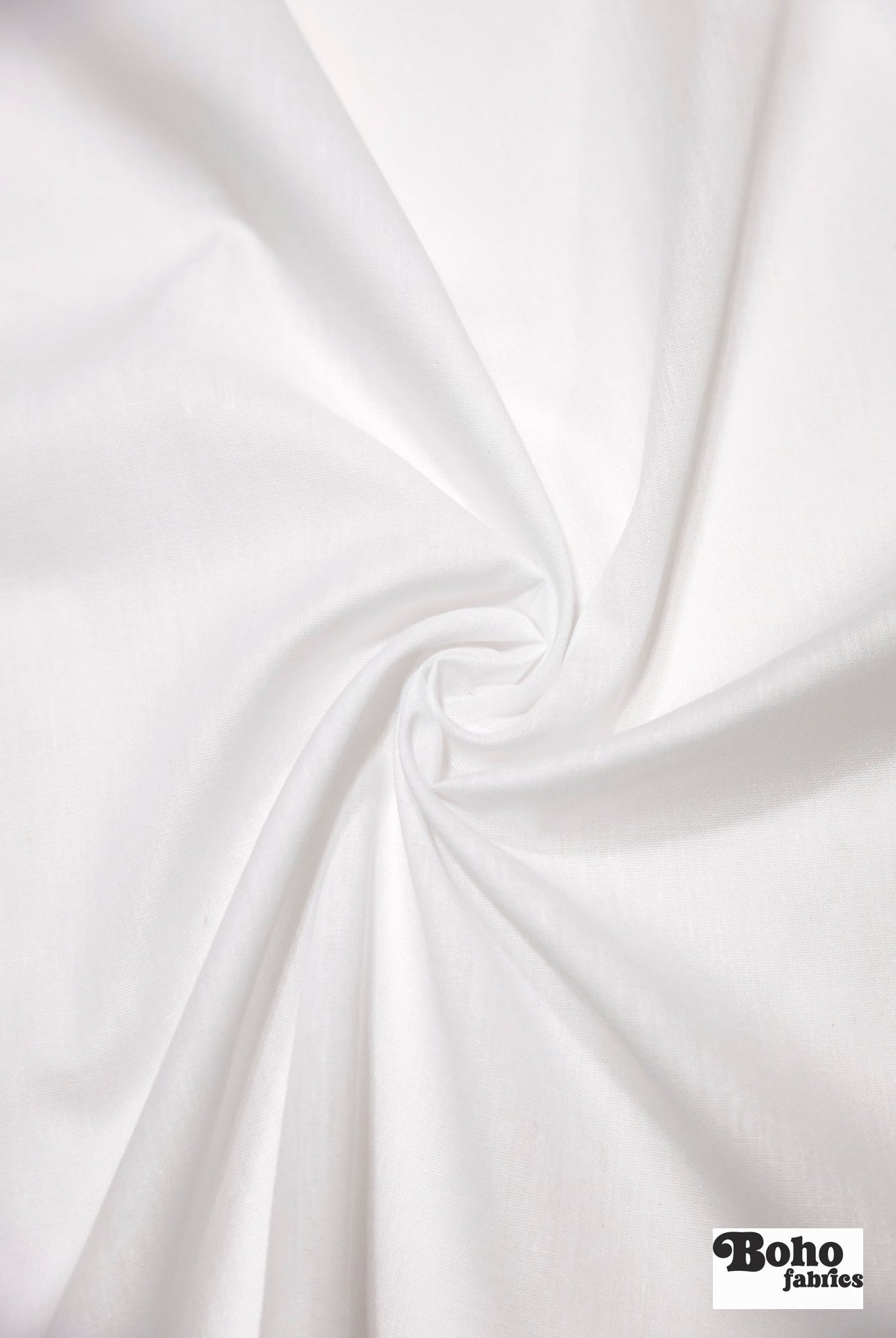Optic White Poplin Woven Fabric - Boho Fabrics - Lawn/Poplin, Woven