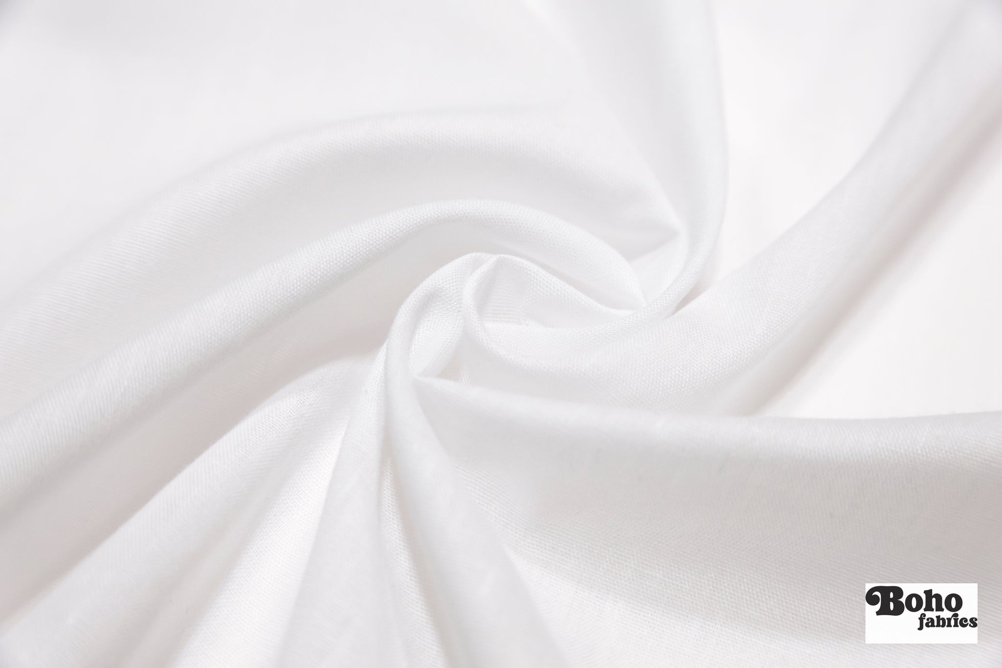 Optic White Poplin Woven Fabric - Boho Fabrics - Lawn/Poplin, Woven