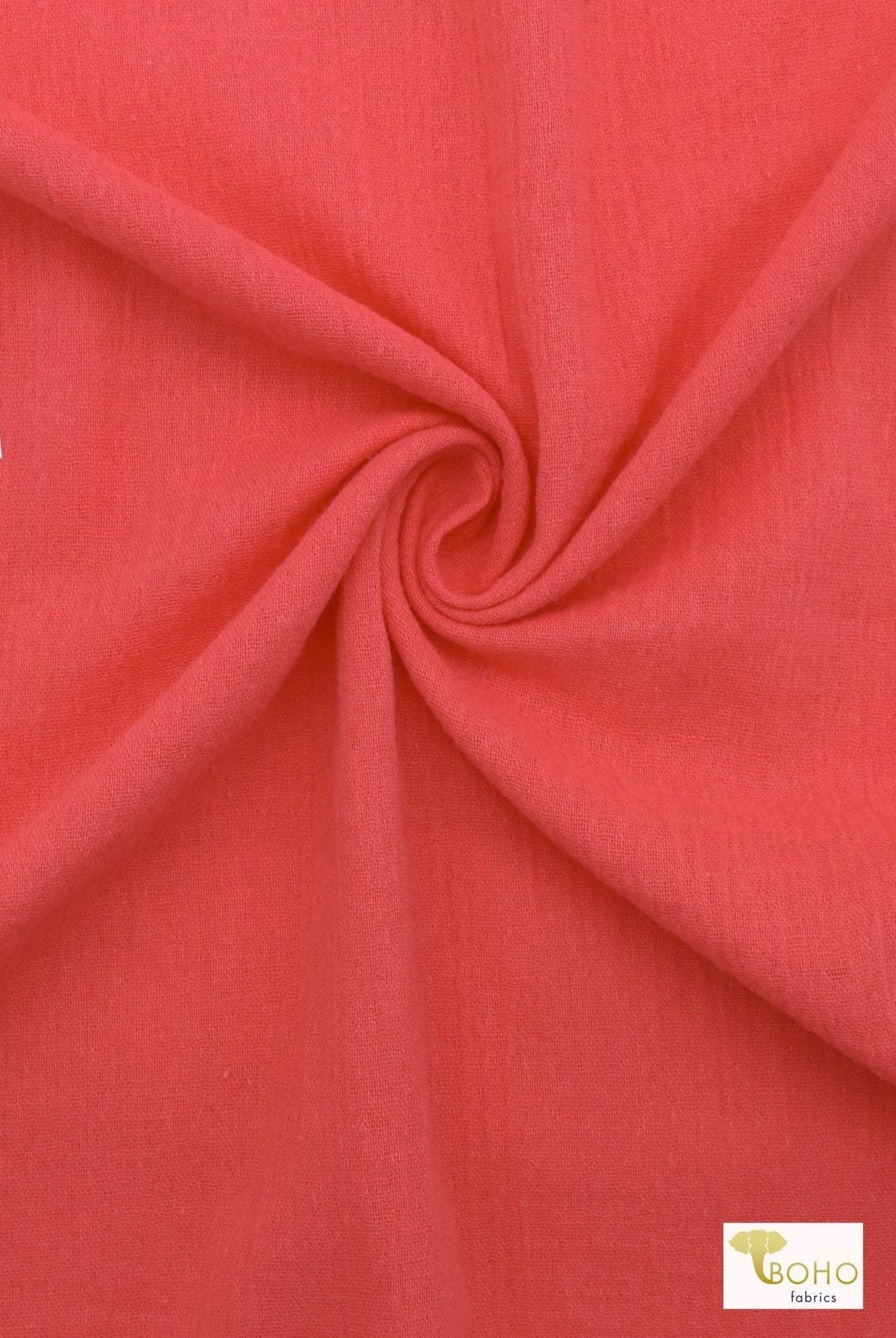 Orange Coral, Cotton Gauze, Woven Fabric - Boho Fabrics - Lawn/Poplin, Woven