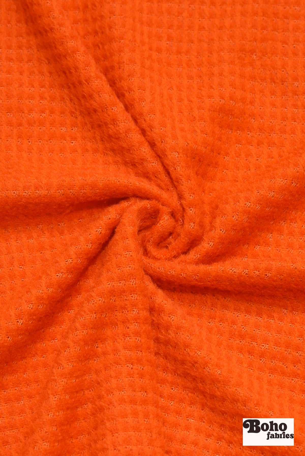 Orange Grid, High Loft Fleece Fabric by Polartec 2nds (Grid Style) - Boho Fabrics - Performance Fabrics