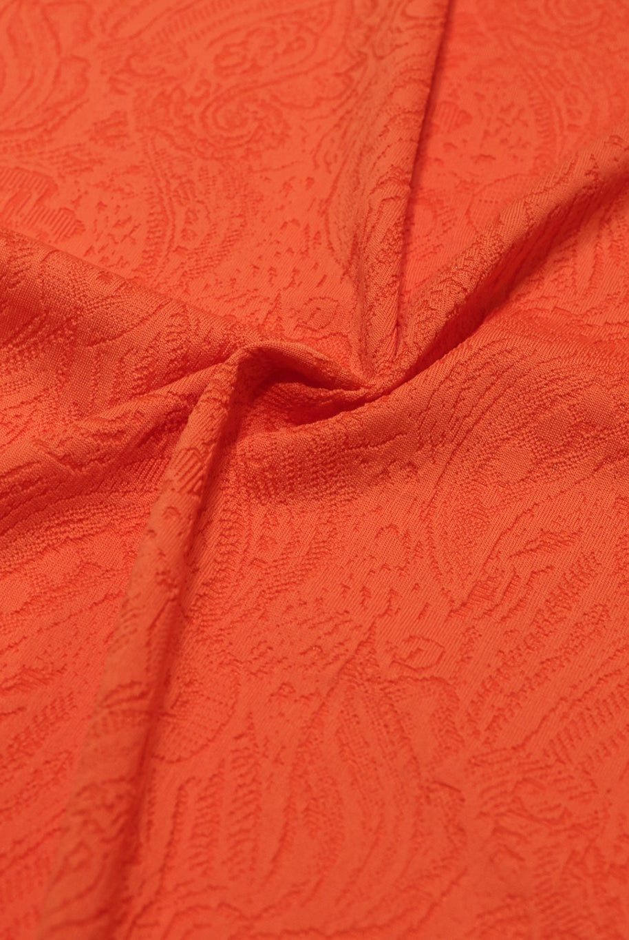 Orange Paisley Jacquard Knit Fabric - Boho Fabrics - Jacquard Knit Fabric