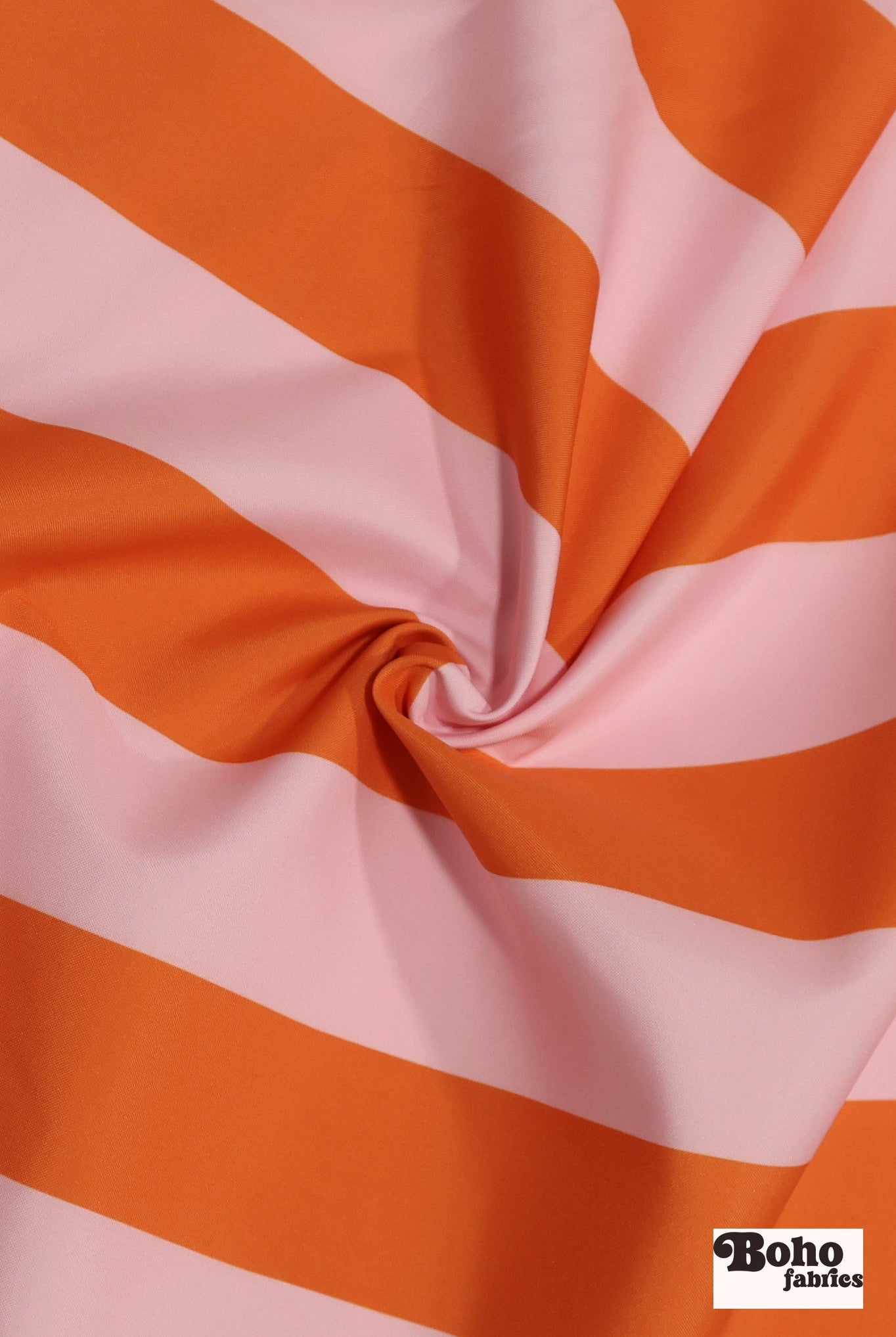 Orange & Pink, 3" Wide Striped Canvas Woven Fabric - Boho Fabrics - Canvas Fabric
