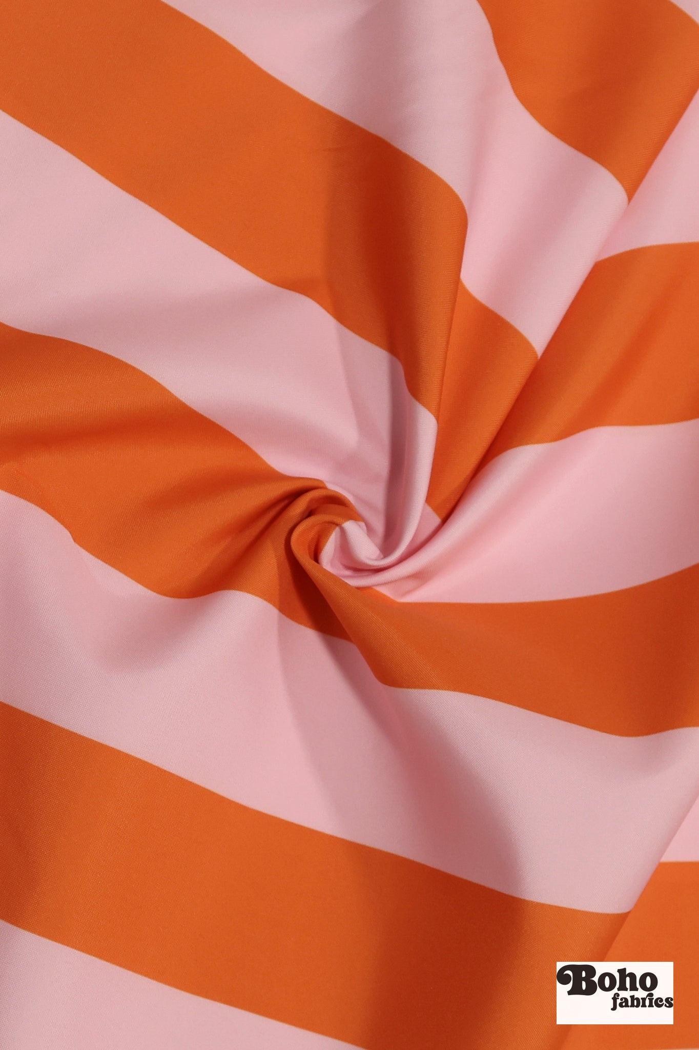 Orange & Pink, 3" Wide Striped Canvas Woven Fabric - Boho Fabrics - Canvas Fabric