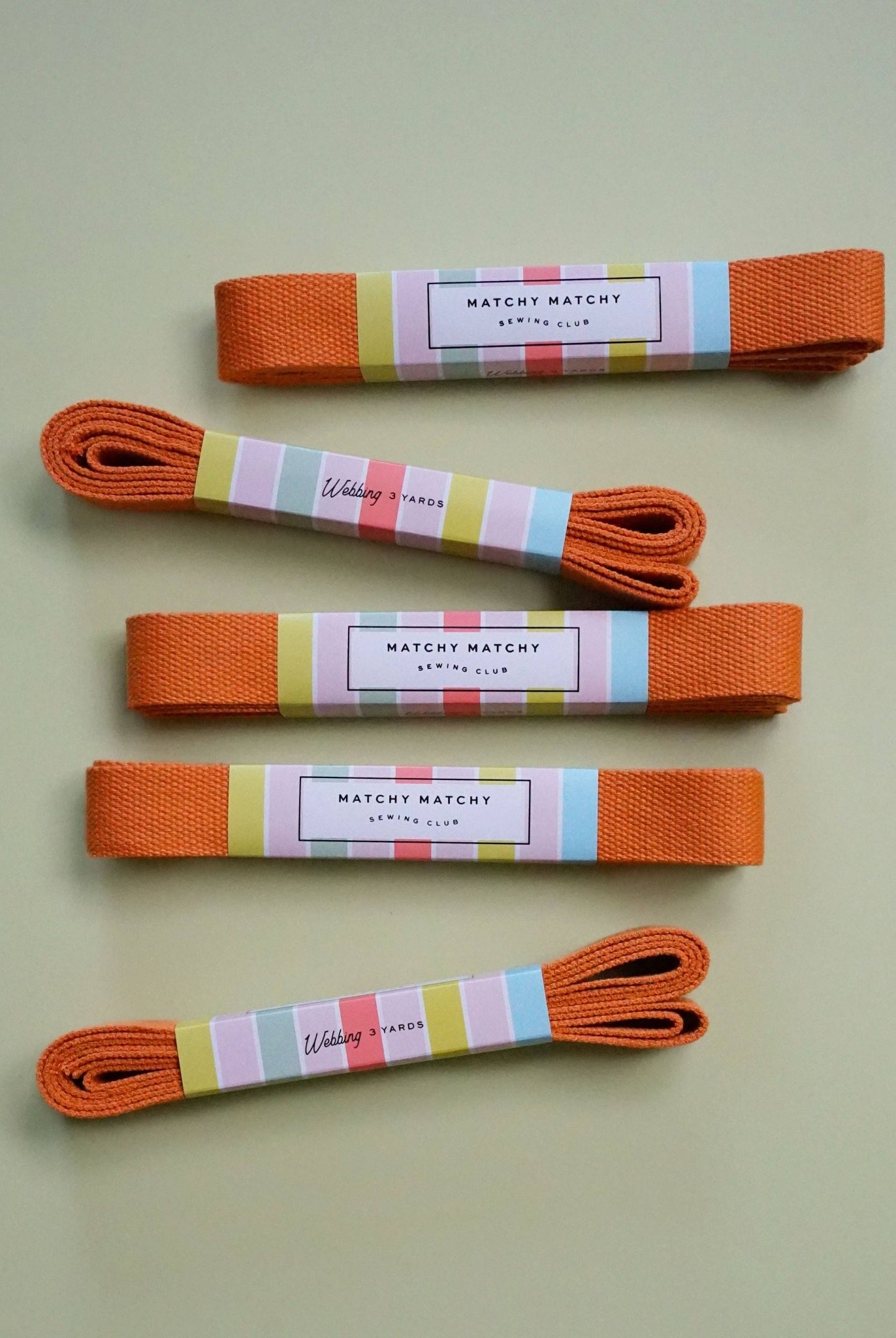 Orange Webbing - Boho Fabrics - Bag Making Supplies