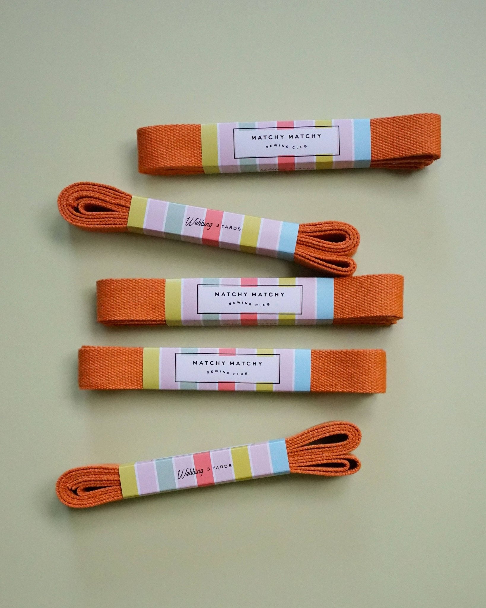 Orange Webbing - Boho Fabrics - Bag Making Supplies