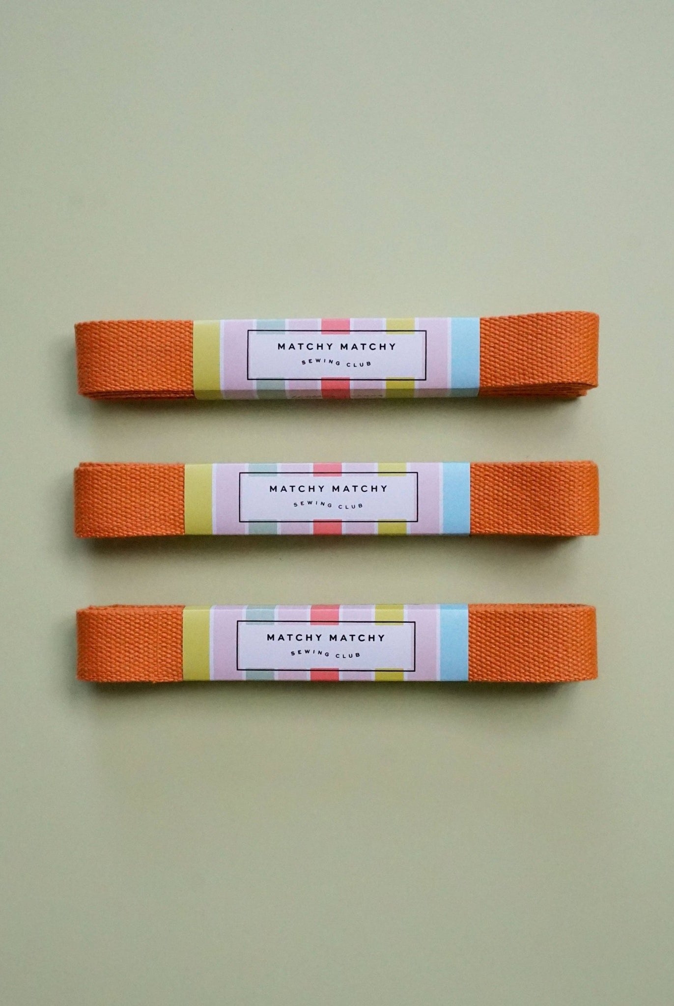 Orange Webbing - Boho Fabrics - Bag Making Supplies