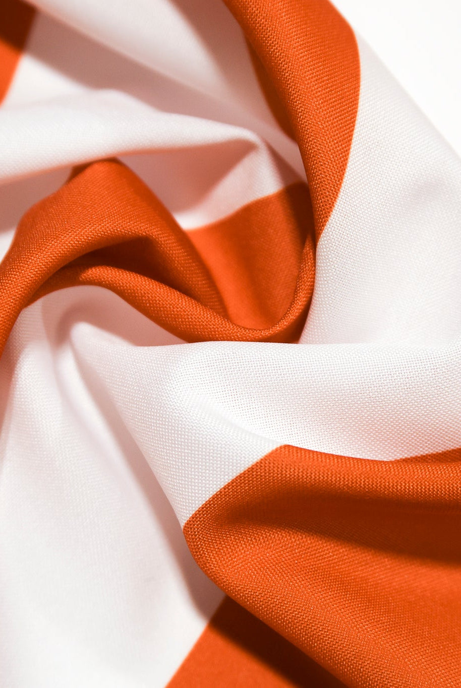 Orange & White, 3" Wide Striped Canvas Woven Fabric - Boho Fabrics - Canvas Fabric
