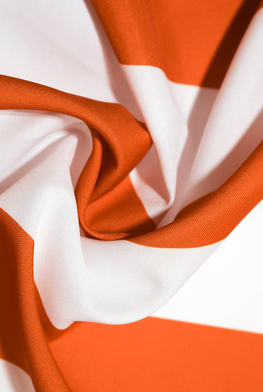 Orange & White, 3" Wide Striped Canvas Woven Fabric - Boho Fabrics - Canvas Fabric