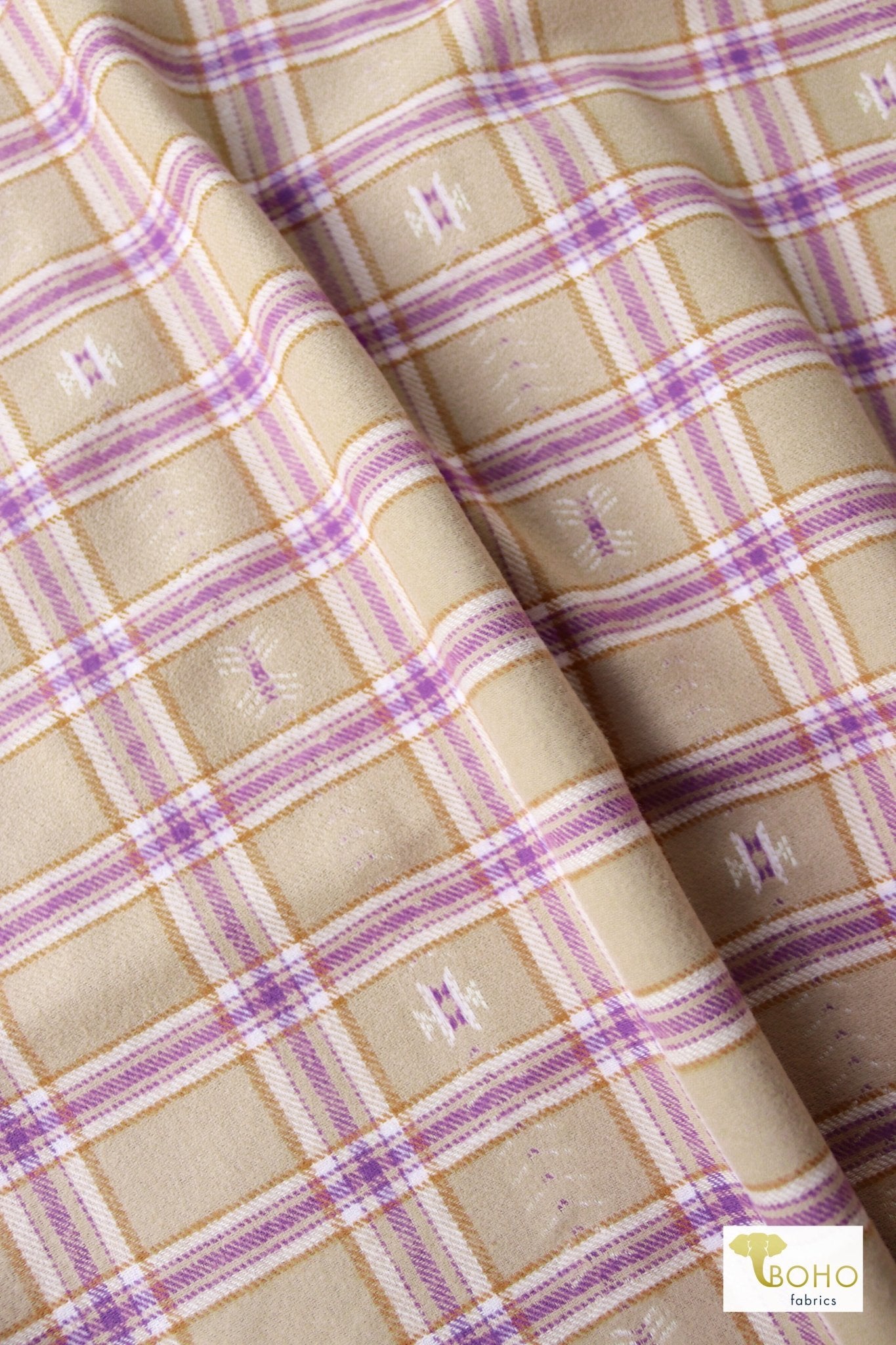 Orchid - Desert Dobby, Woven Cotton Flannel - Boho Fabrics