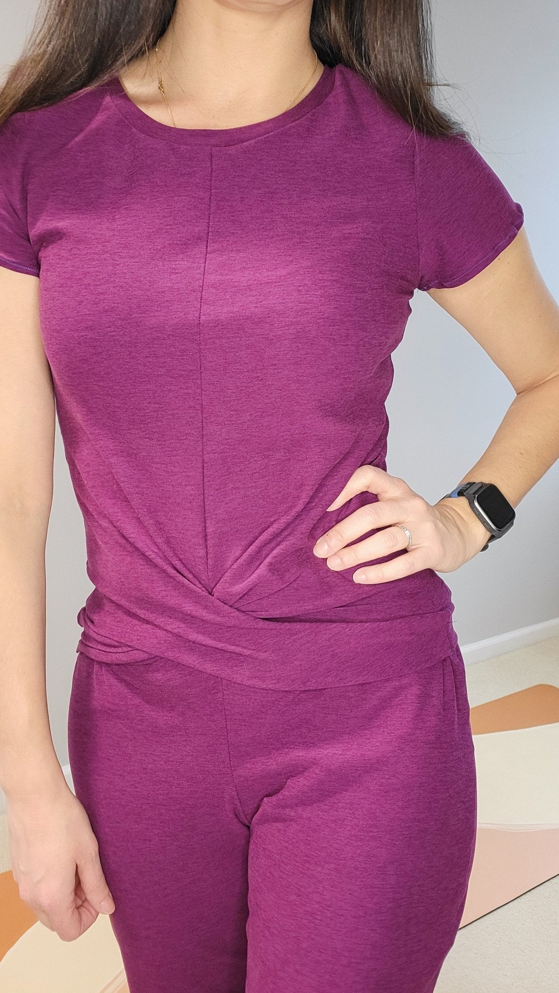 Orchid Space Dye, Heathered Athletic Knit Fabric - Boho Fabrics - Athletic Knit Fabric