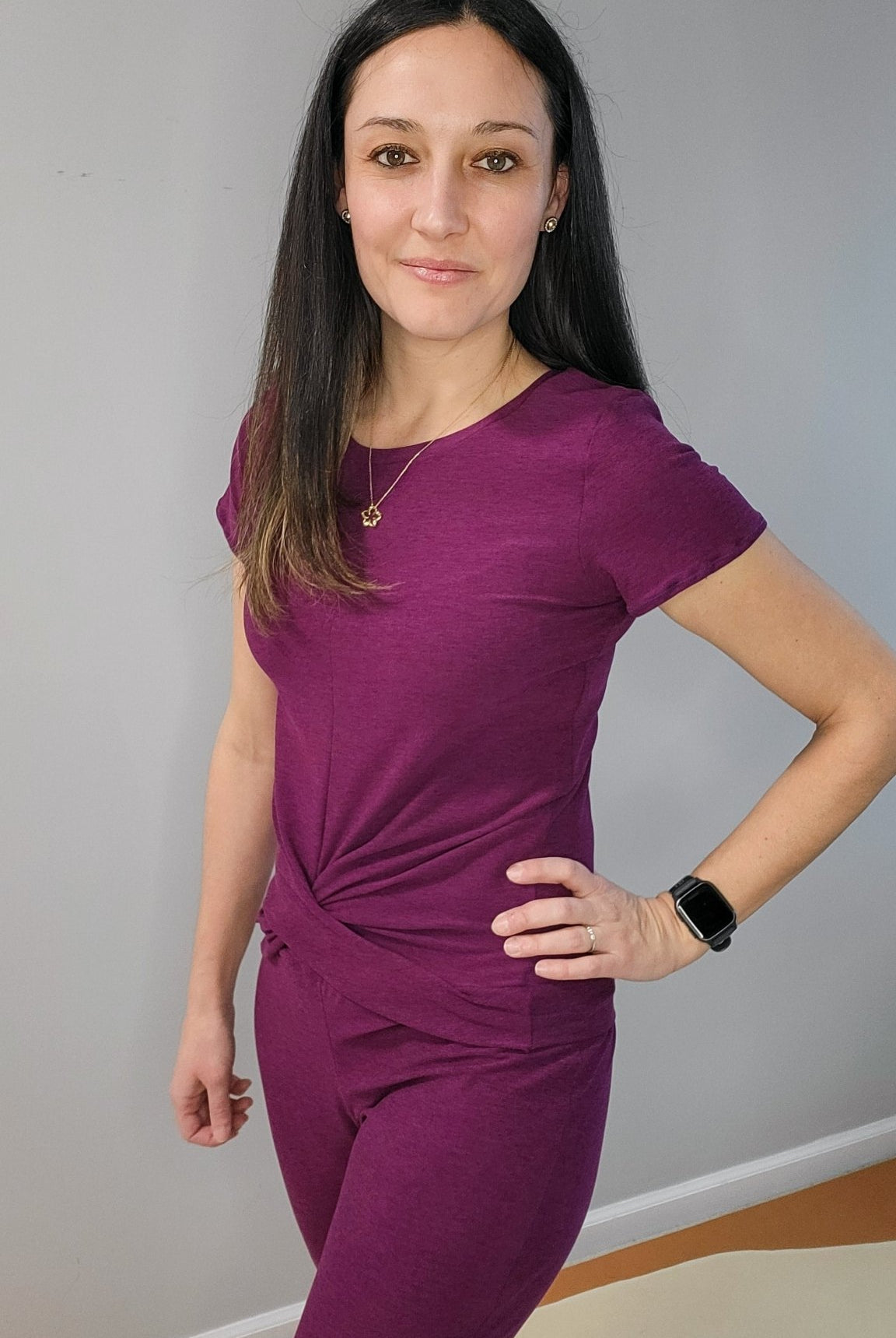 Orchid Space Dye, Heathered Athletic Knit Fabric - Boho Fabrics - Athletic Knit Fabric