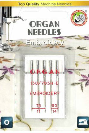 Organ Embroidery Needle 5pk Assorted Sizes 75-90 - Boho Fabrics - Sewing Needles