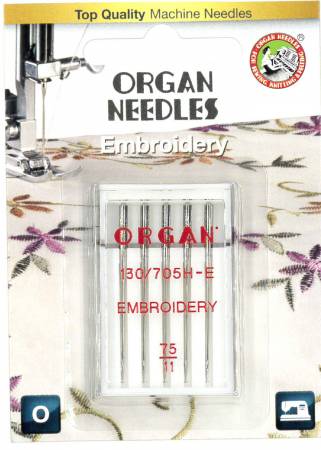 Organ Embroidery Needle 5pk Size 75/11 - Boho Fabrics - Sewing Needles