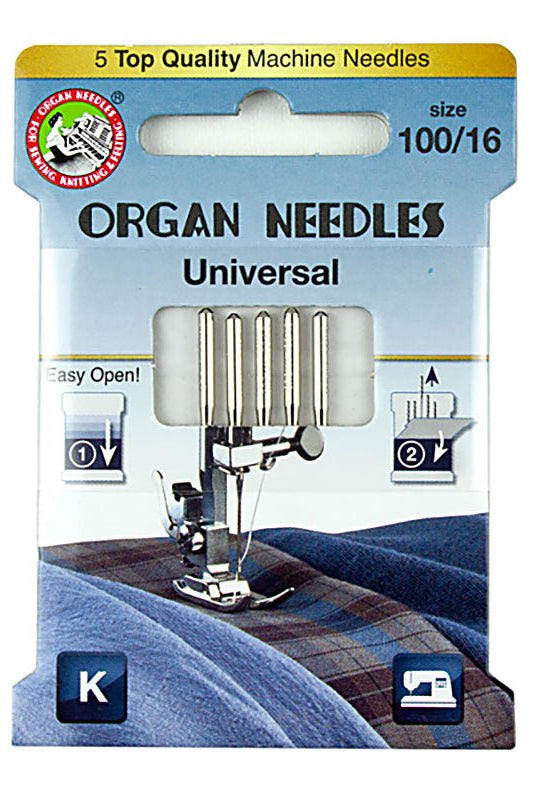 Organ Universal Size 100/16 Needles 5pk - Boho Fabrics - Sewing Needles
