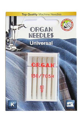 Organ Universal Size 80/12 Needles 5pk - Boho Fabrics - Sewing Needles