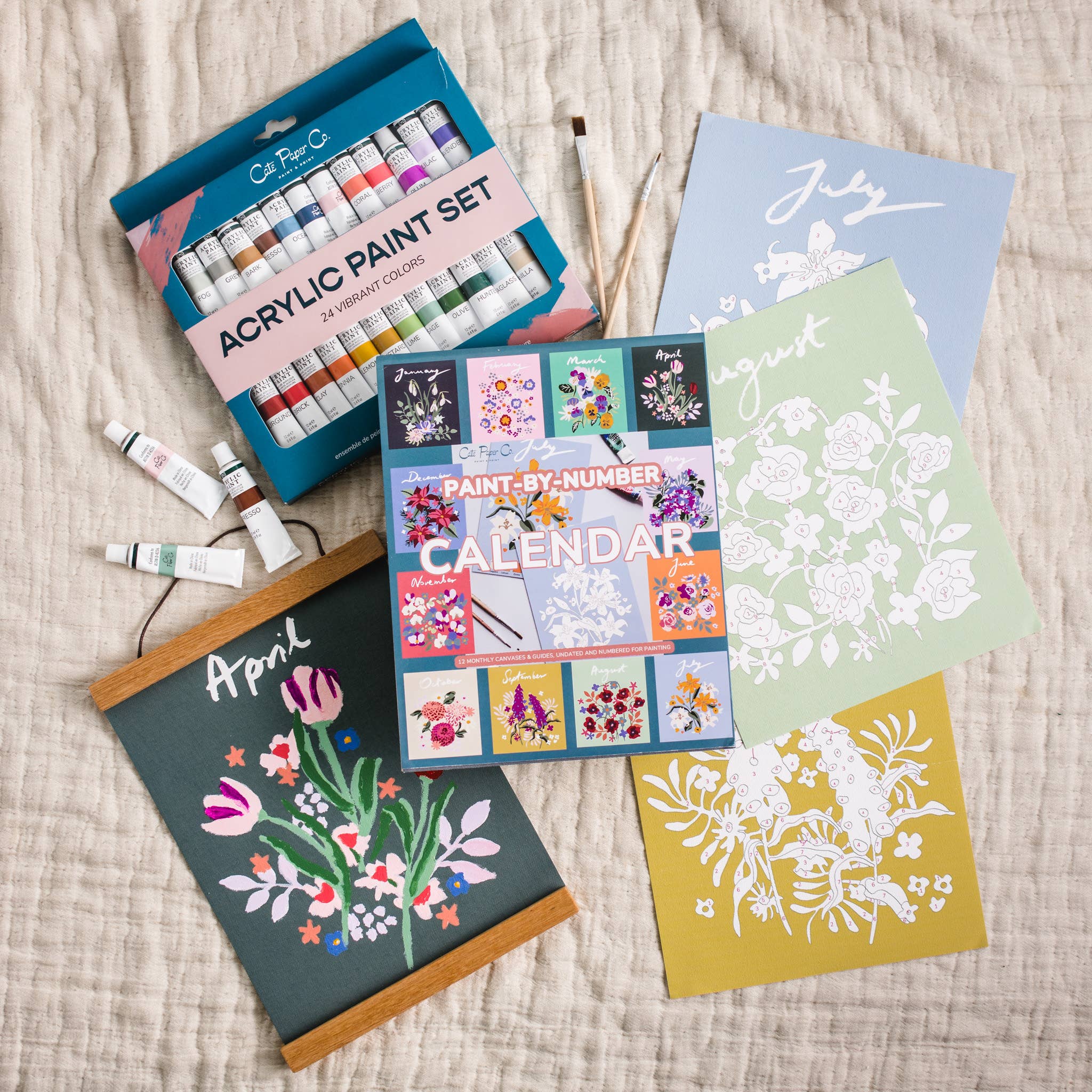 Paint - by - Number Calendar Kit - Boho Fabrics -