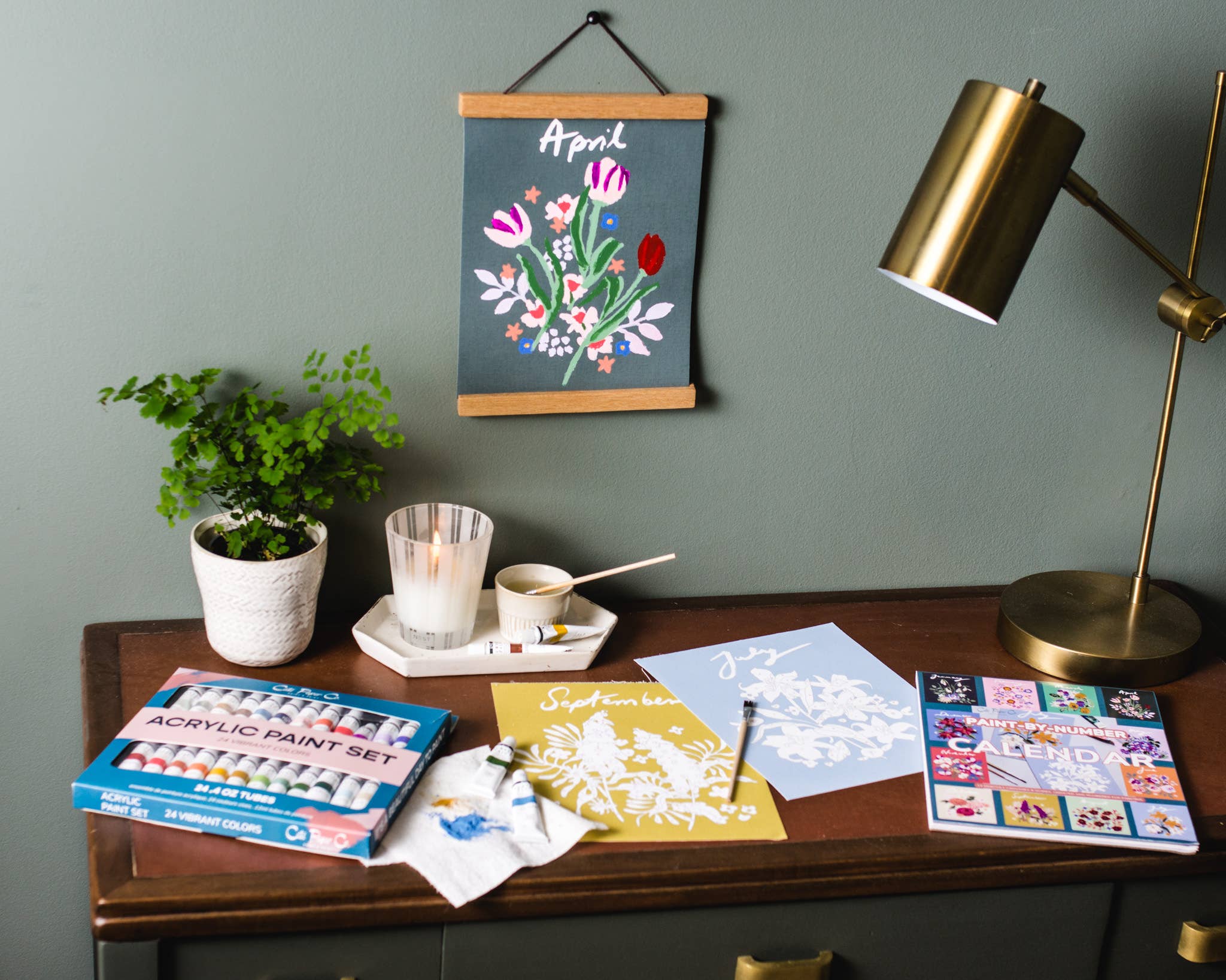 Paint - by - Number Calendar Kit - Boho Fabrics -