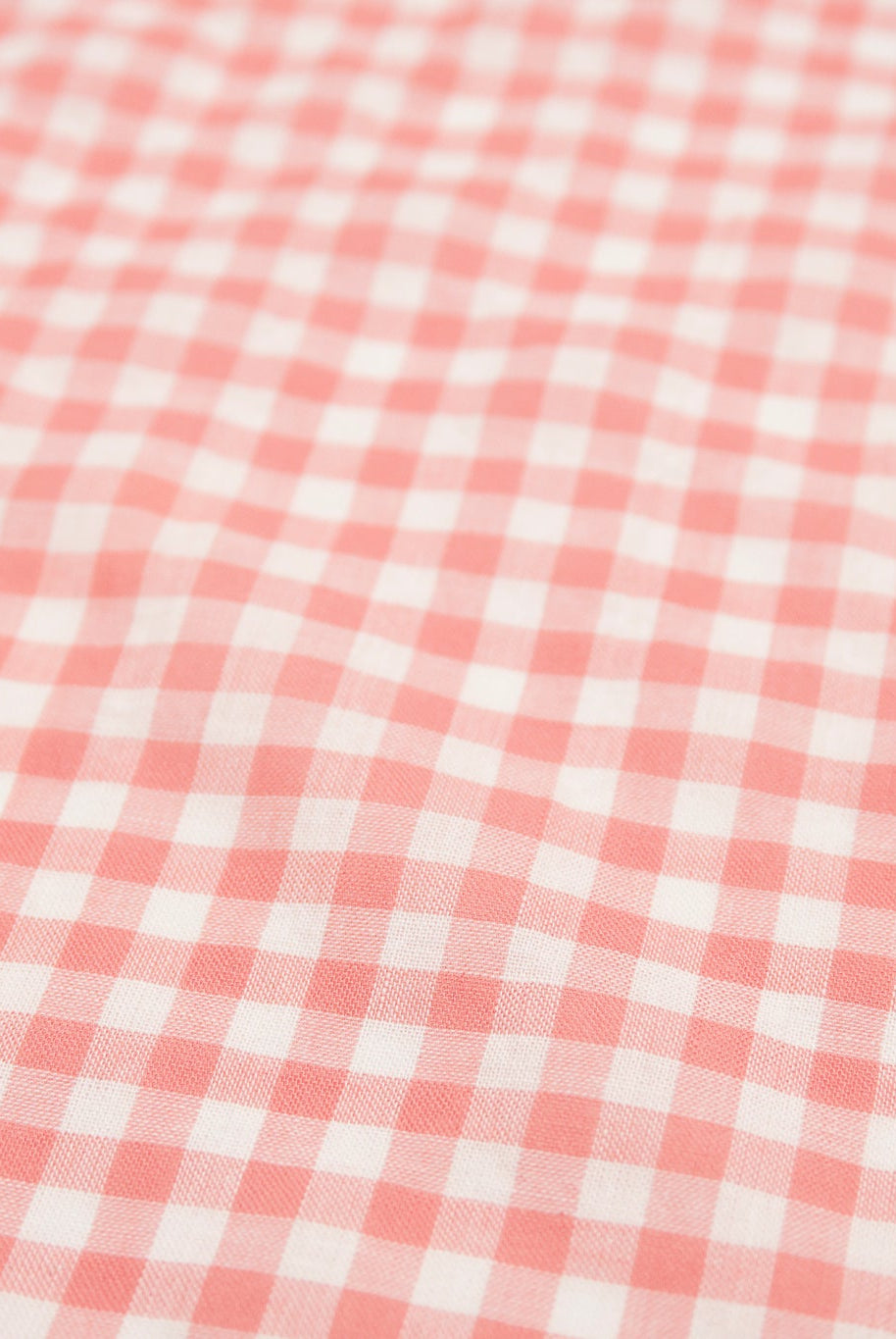 Peach and White Gingham Cotton Shirting Woven Fabric - Boho Fabrics - Woven, Fabric