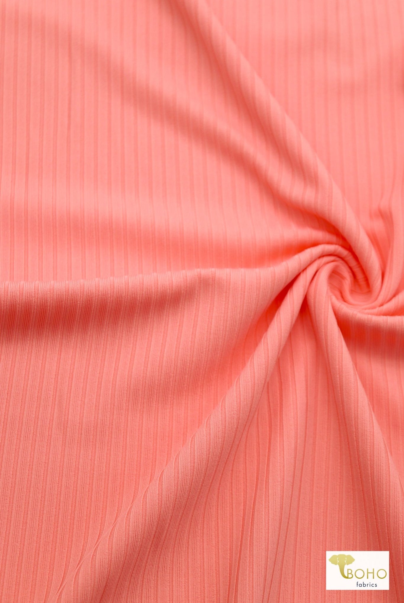 Peach, Athletic Rib Knit Fabric - Boho Fabrics - Athletic Knit Fabric