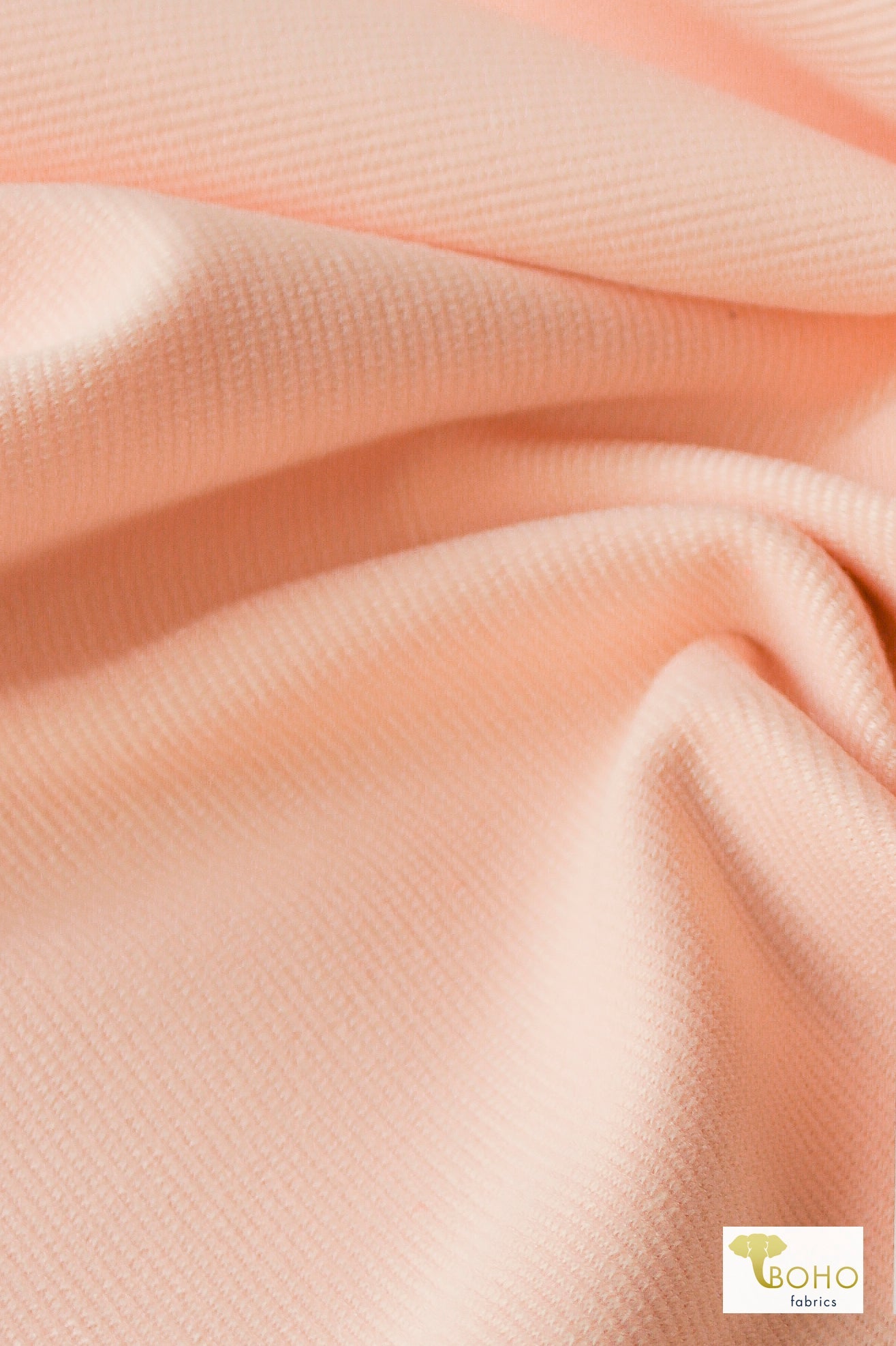 Peach Ottoman Rib Knit, (Heavier Weight - Similar to Ponte) - Boho Fabrics