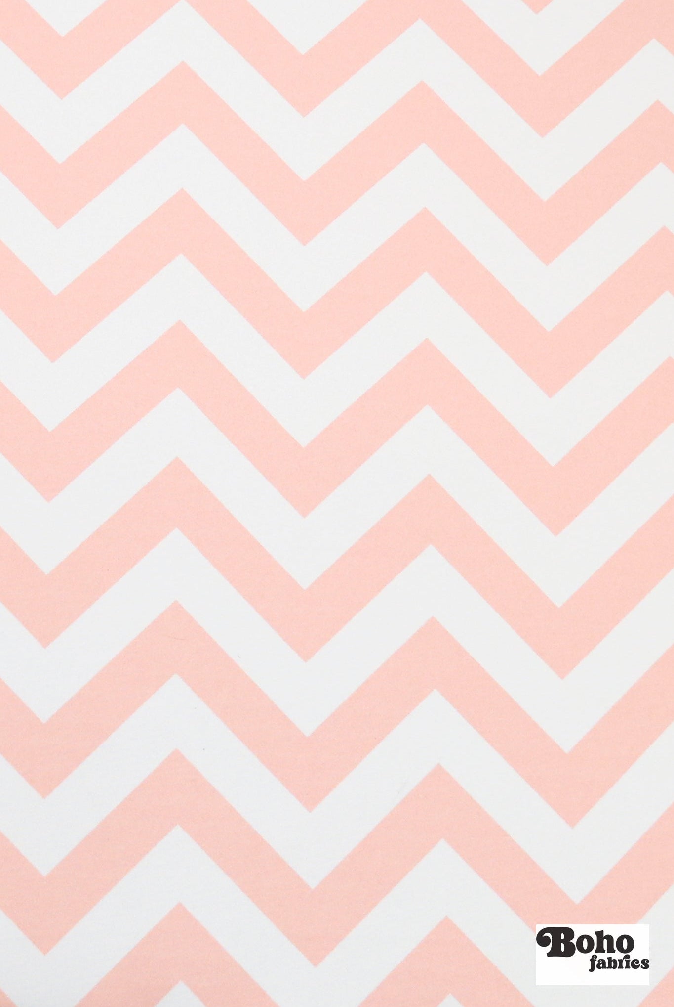 Peach & White, 1" Wide Chevron Canvas Woven Fabric - Boho Fabrics - Canvas Fabric