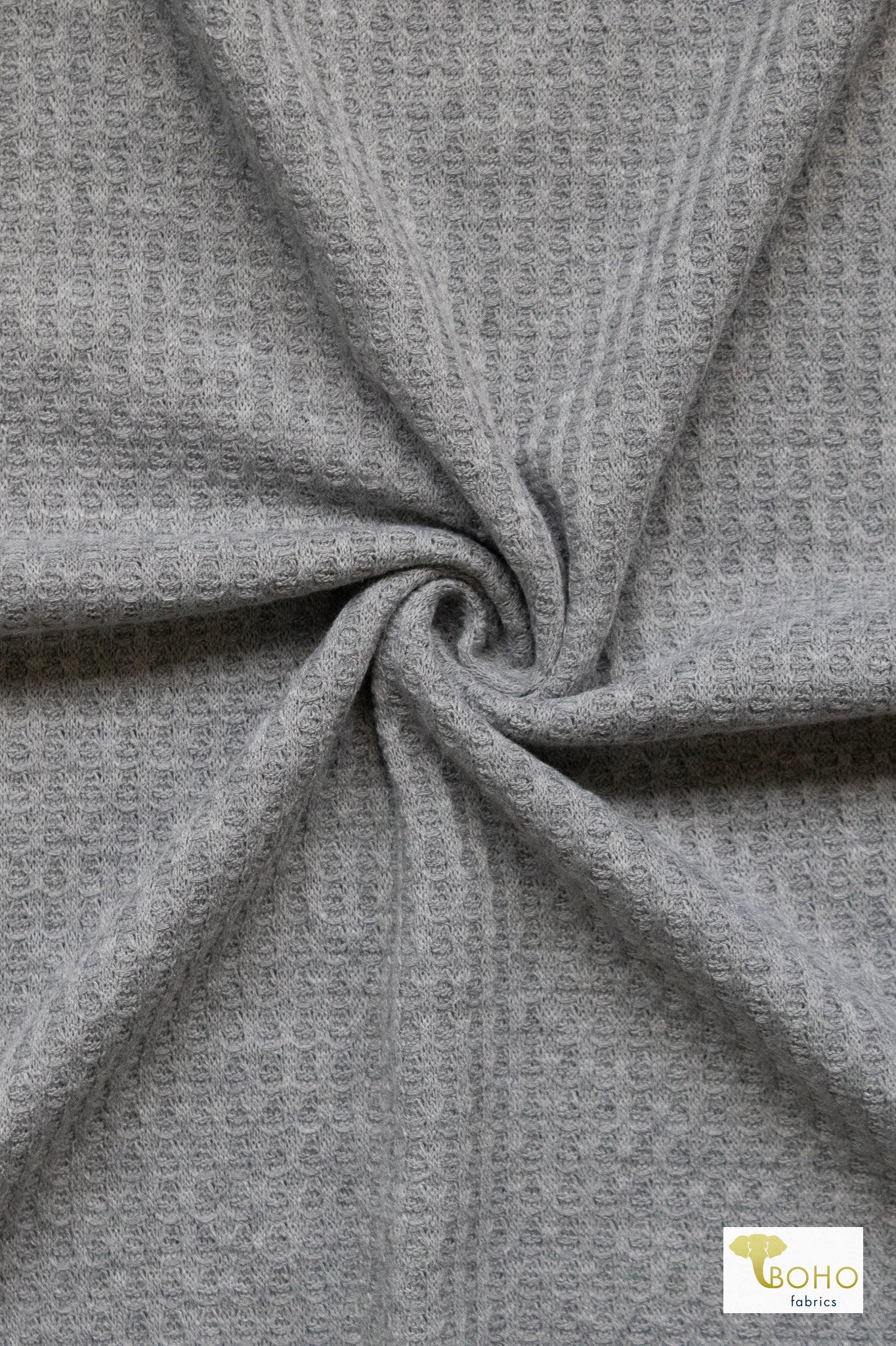 Pebble Gray, Waffle Knit Fabric - Boho Fabrics - Waffle Knits