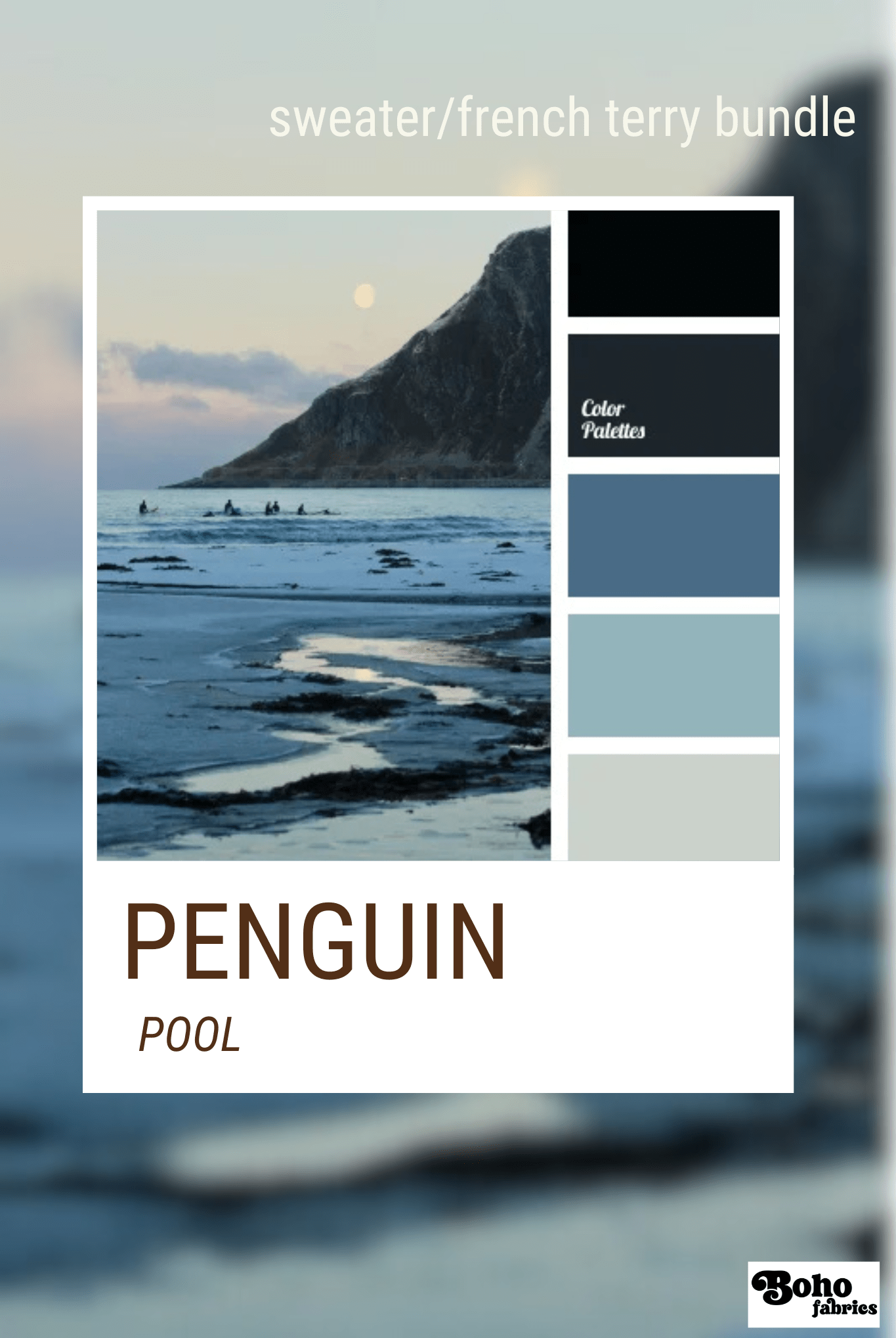 Penguin Pool, Sweater/French Terry Knit Palette Bundle - Boho Fabrics - Fabric Bundles